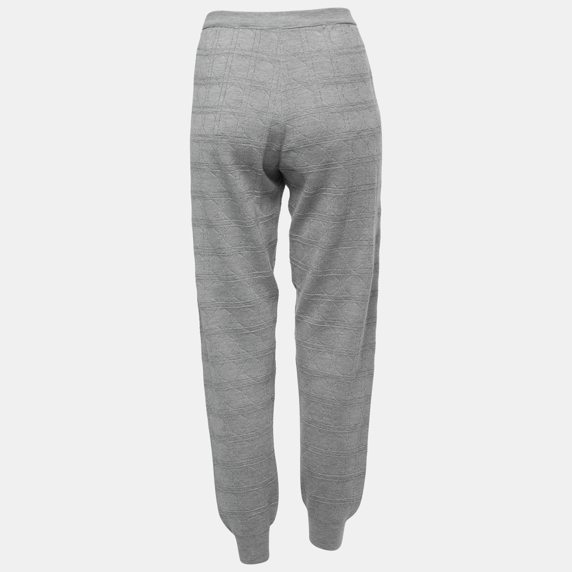 

Dior Grey Cannage Wool & Silk Knit Joggers