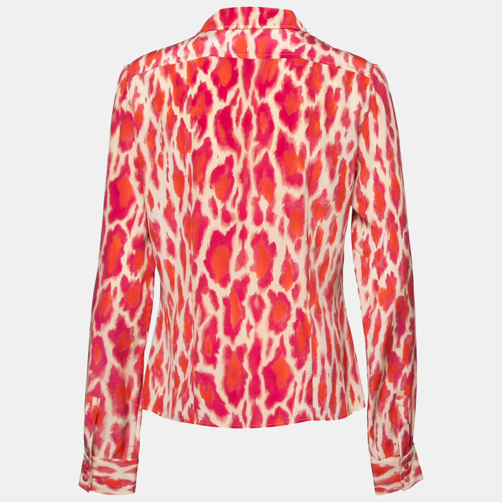 

Christian Dior Pink Animal Print Silk Shirt
