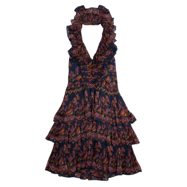 Pre Owned Dior Silk Tiered Evening Dress S