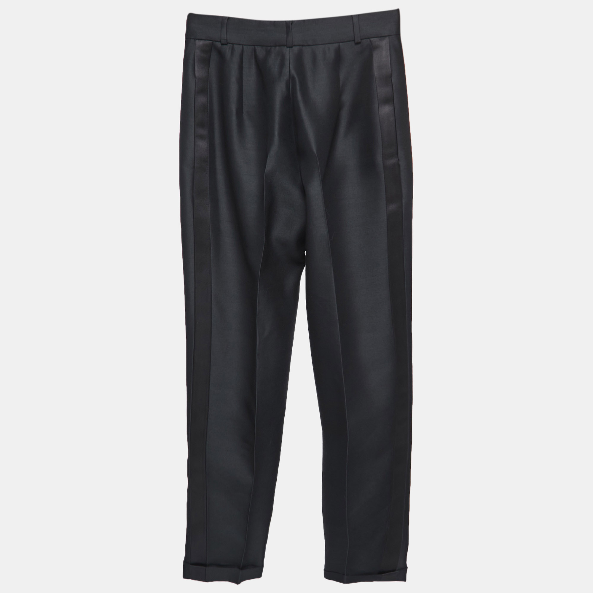 

Christian Dior Black Wool & Silk Side Stripe Detail Trousers