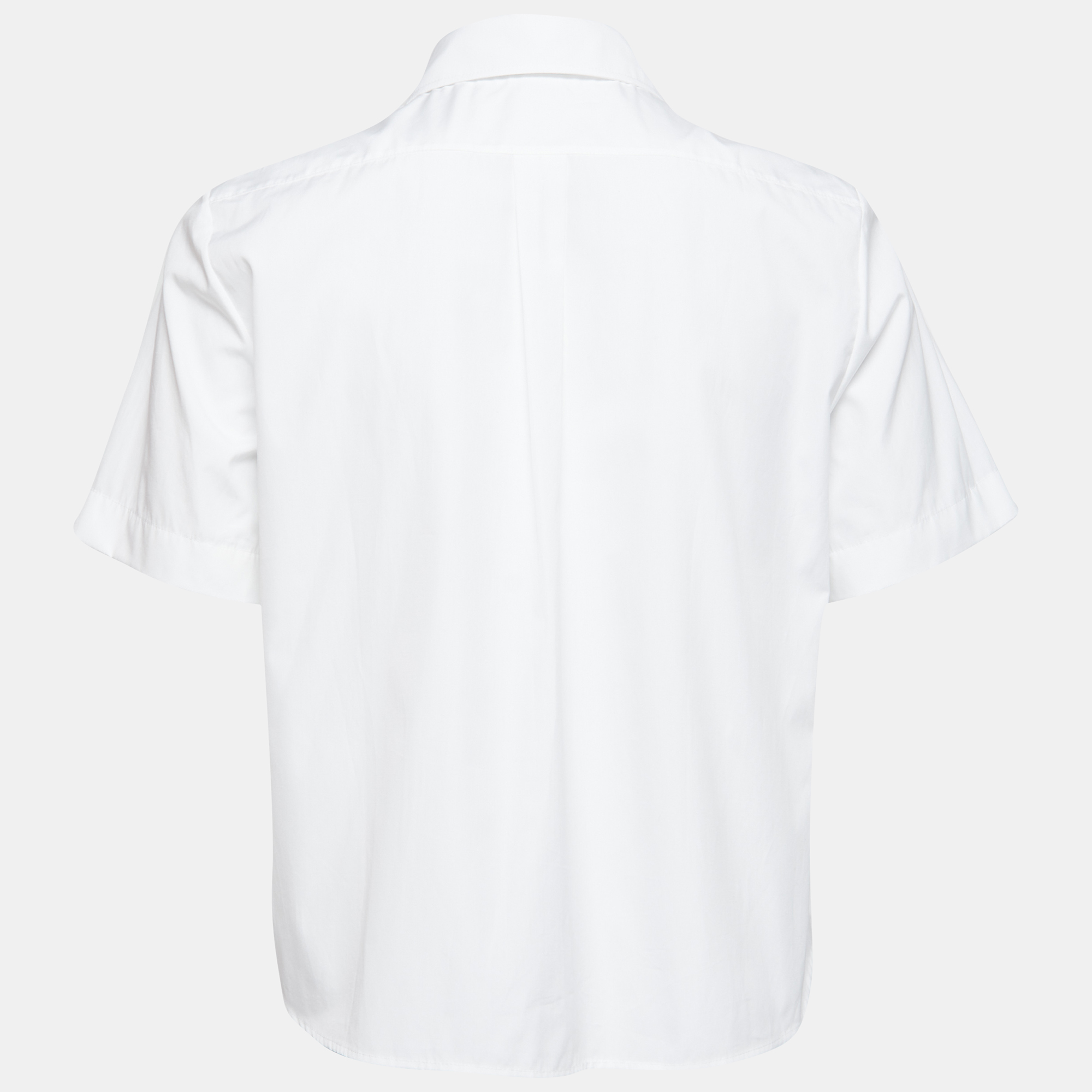 

Christian Dior White Cotton Poplin Short Sleeve Shirt