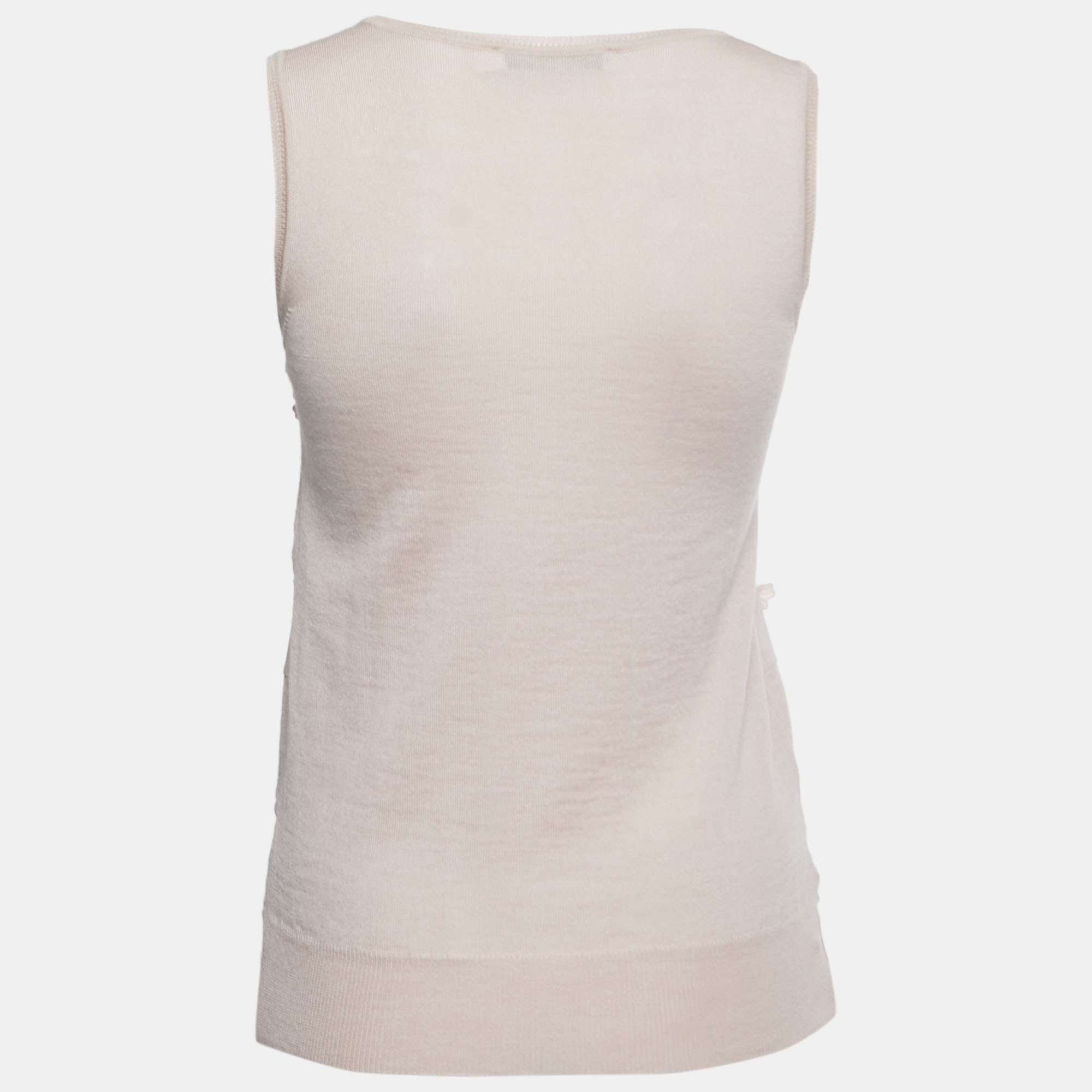 

Dior Dusty Pink Knit Floral Embroidered Sleeveless Top