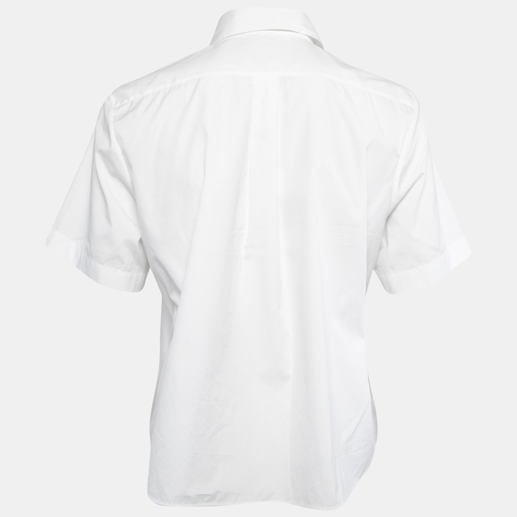 

Christian Dior White Cotton Poplin Short Sleeve Shirt