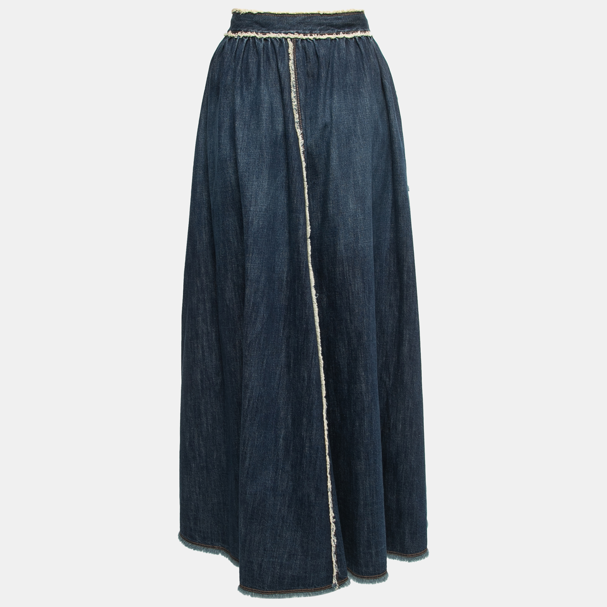 

Christian Dior Blue Denim Maxi Skirt