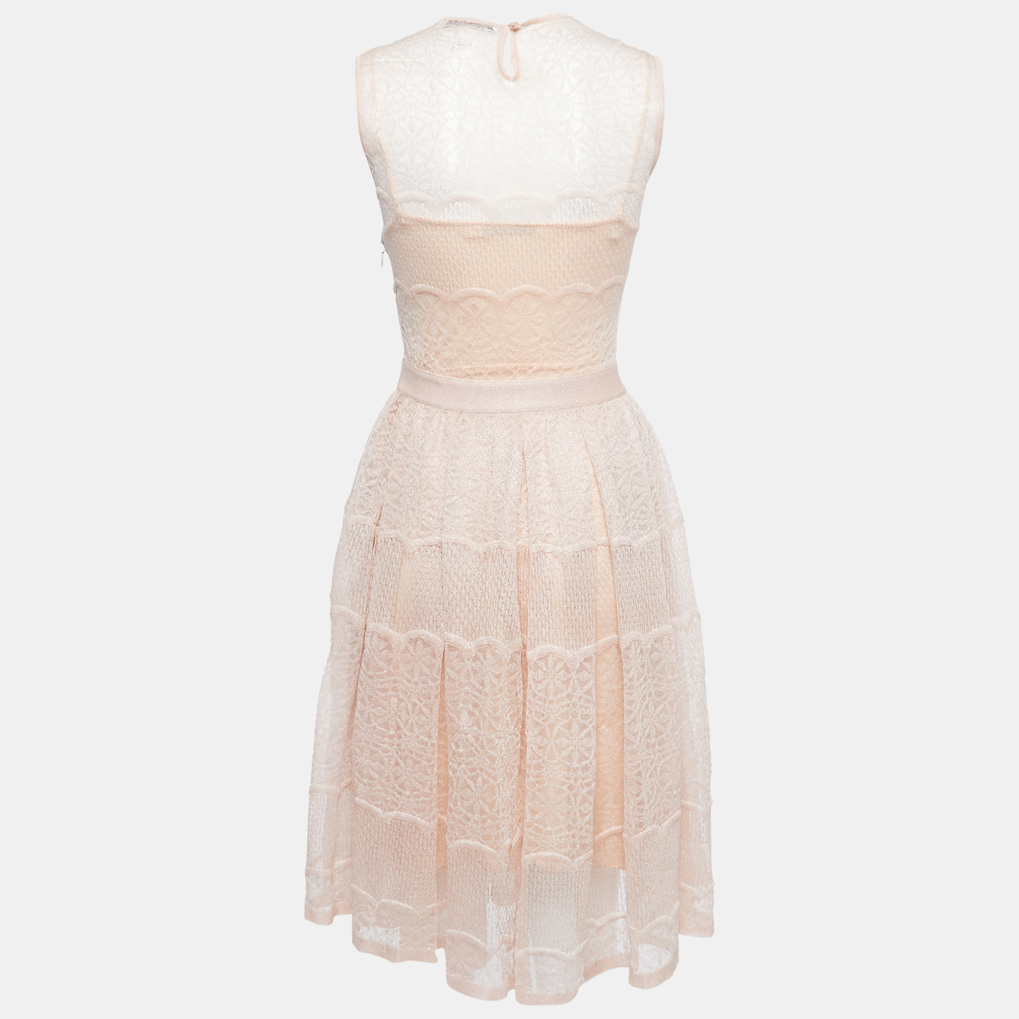 

Dior Light Pink Knit Sleeveless Flared Short Dress