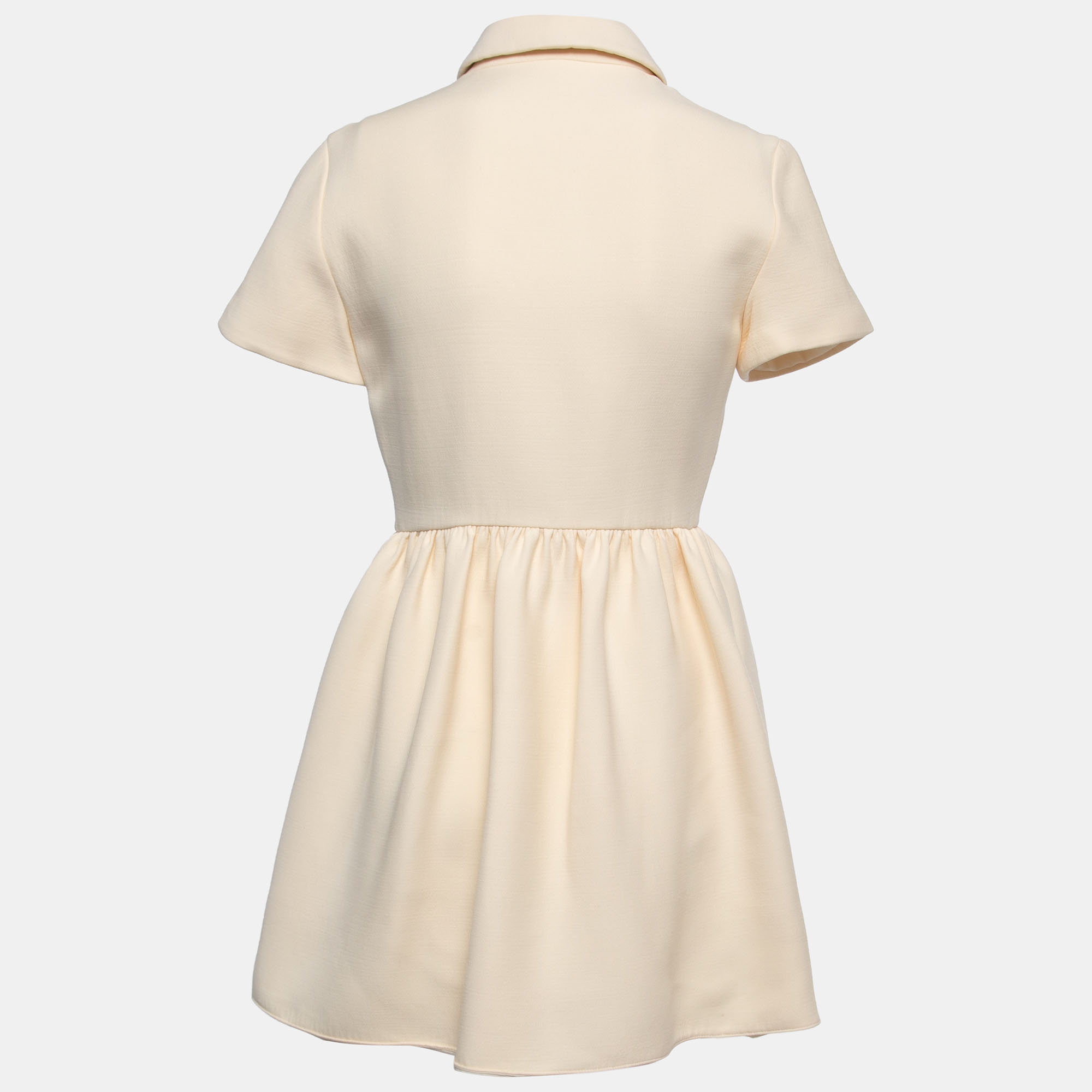 

Dior Cream Wool Blend Zip Front Short Shirt Dress