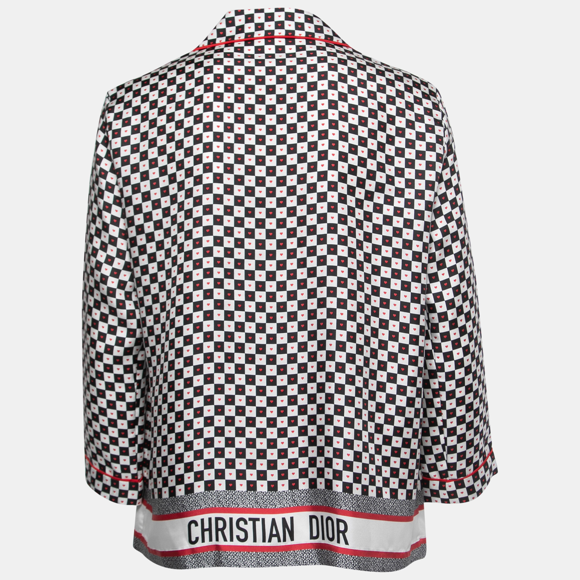 

Christian Dior Black/White Checked Printed Silk Twill Shirt