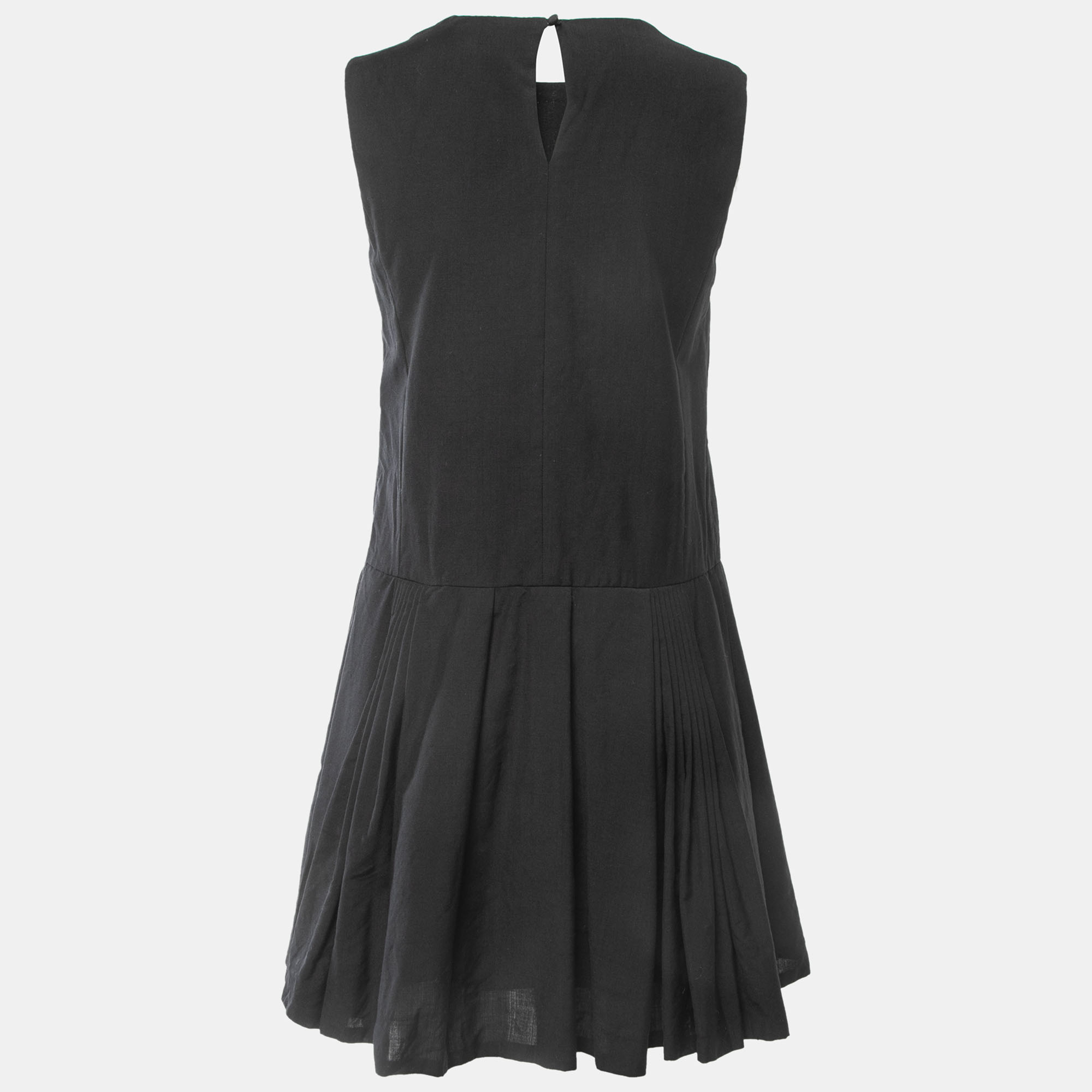 

Christian Dior Black Wool Drop-Waist Pleated Sleeveless Mini Dress