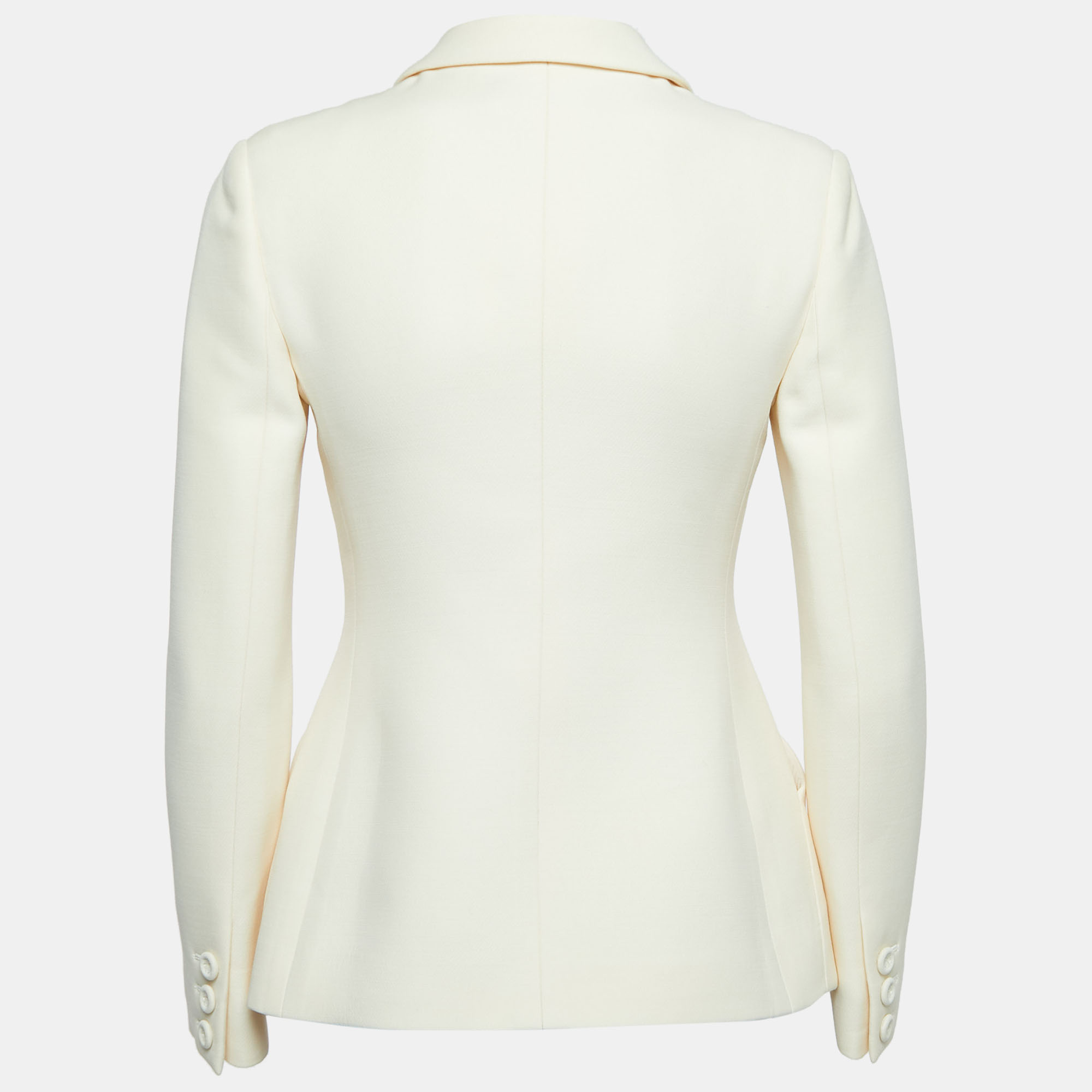 

Dior Cream Wool Blend Single Breasted Blazer