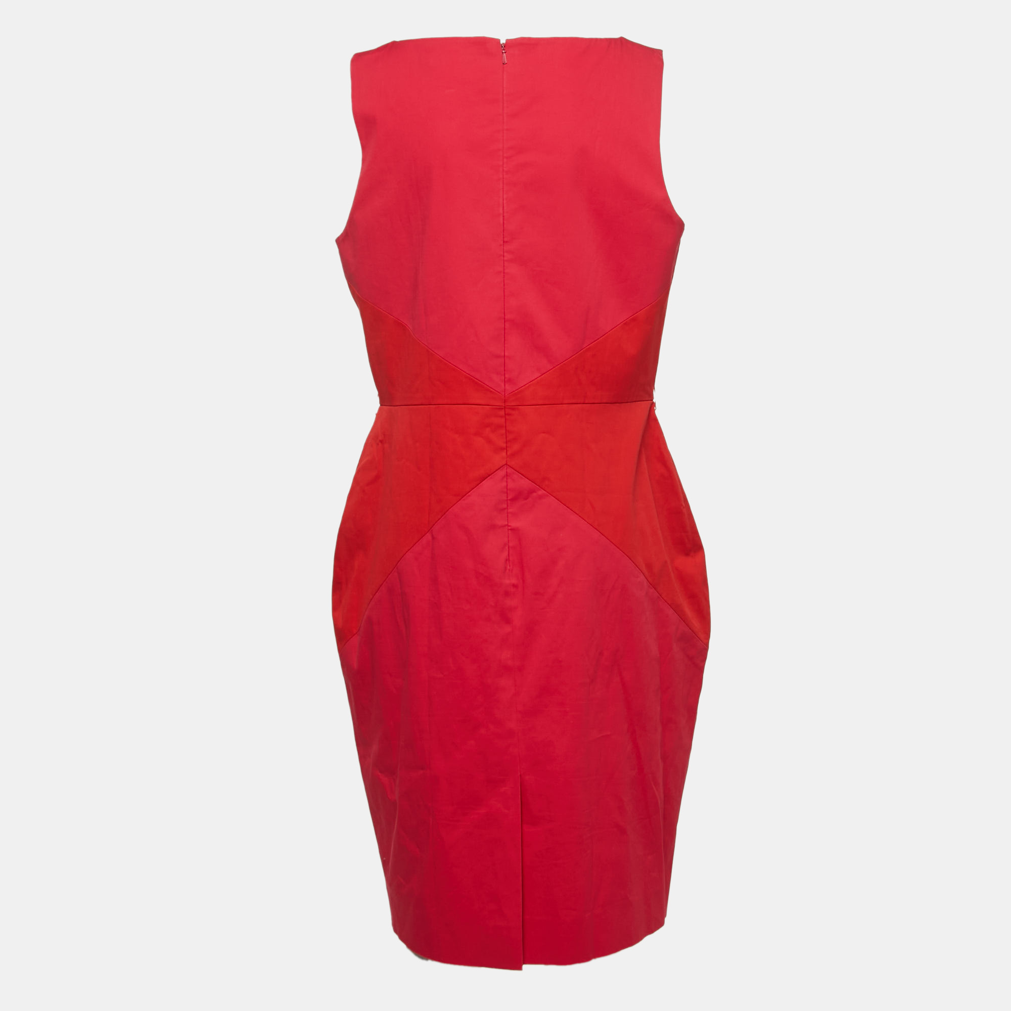 

Dior Pink/Red Cotton Paneled Sleeveless Short Dress