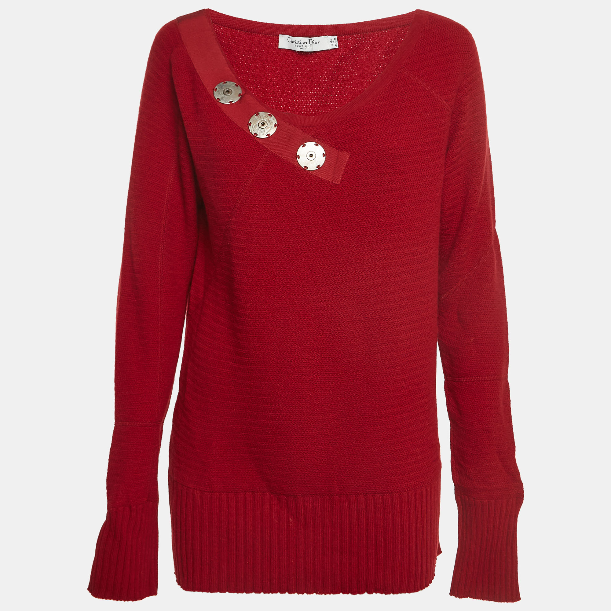

Christian Dior Boutique Red Wool Blend Knit Sweater