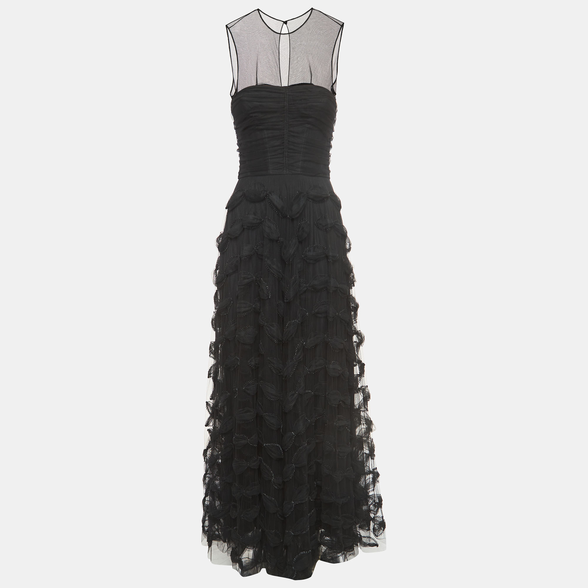 

Dior Black Lace Embellished Detail Sleeveless Gown