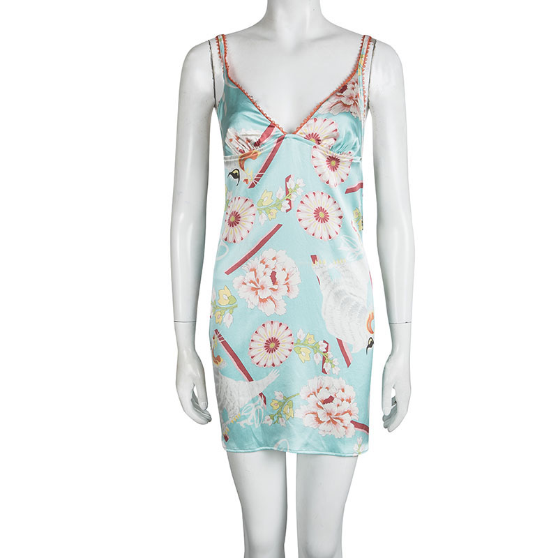 

Dior Multicolor Floral Printed Silk Babydoll Dress