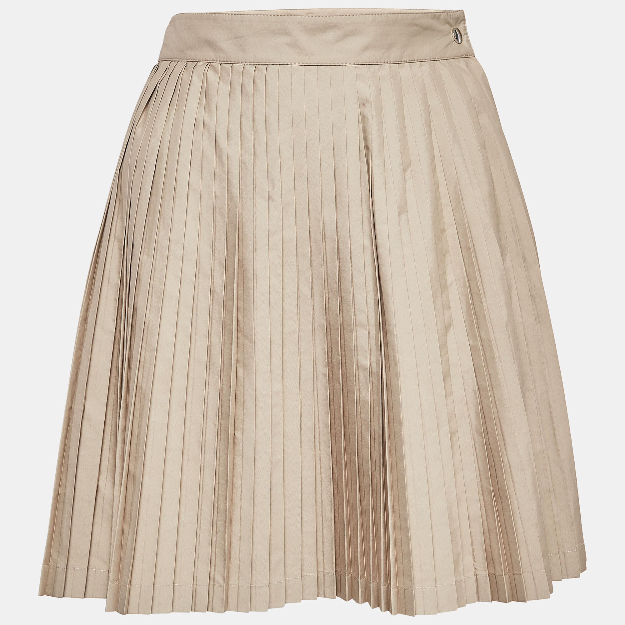 Pre-owned Dior Christian  Beige Pleated Crepe Mini Skirt M