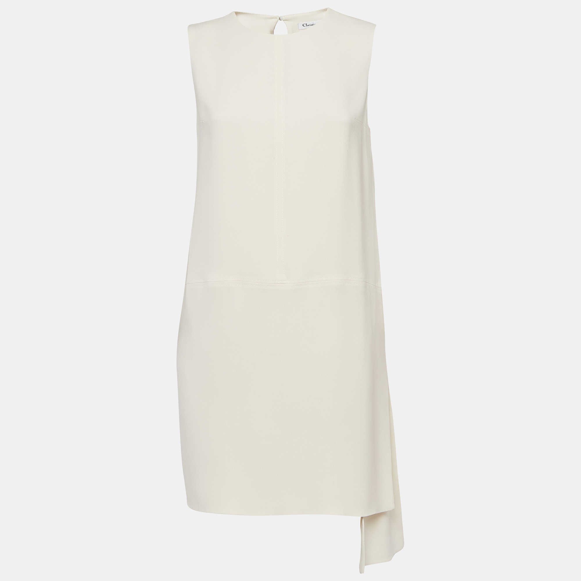 

Christian Dior Cream Silk Blend Sleeveless Asymmetric Mini Dress M