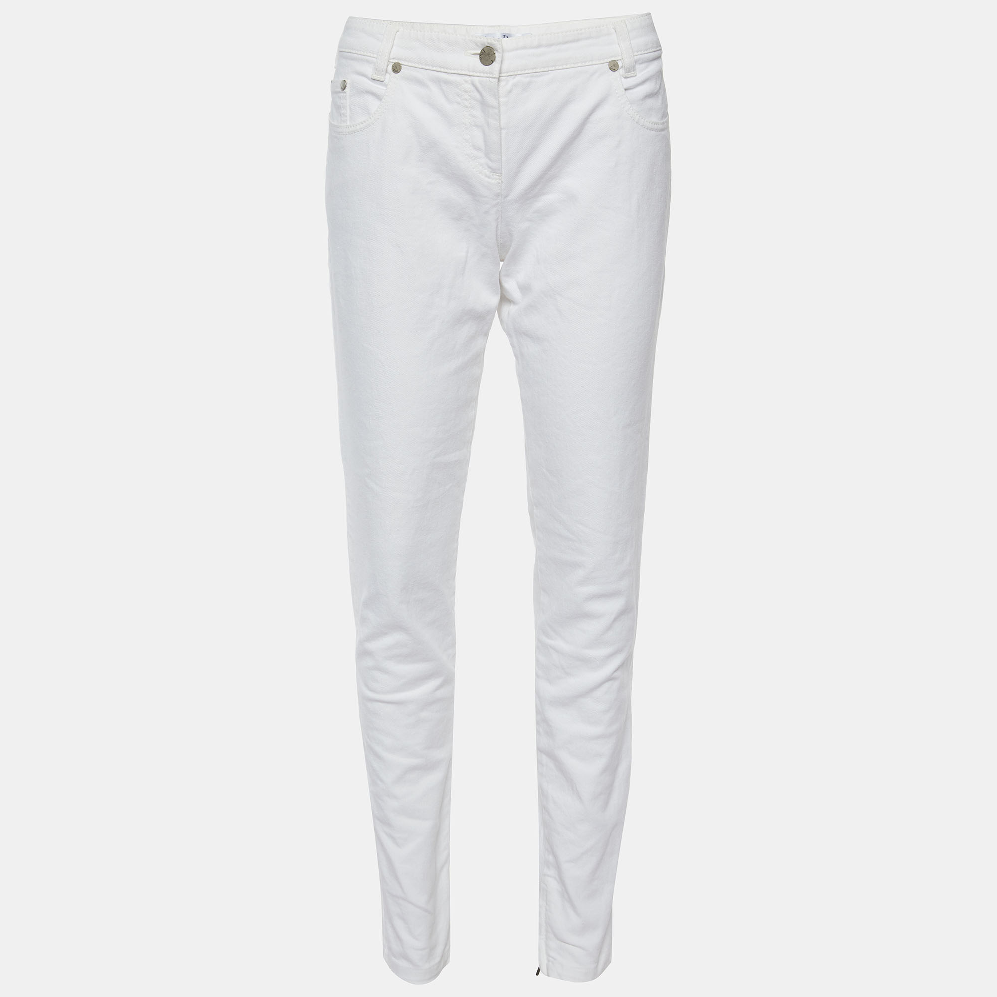 Pre-owned Dior White Denim Slim Fit Jeans M/waist 32.5"