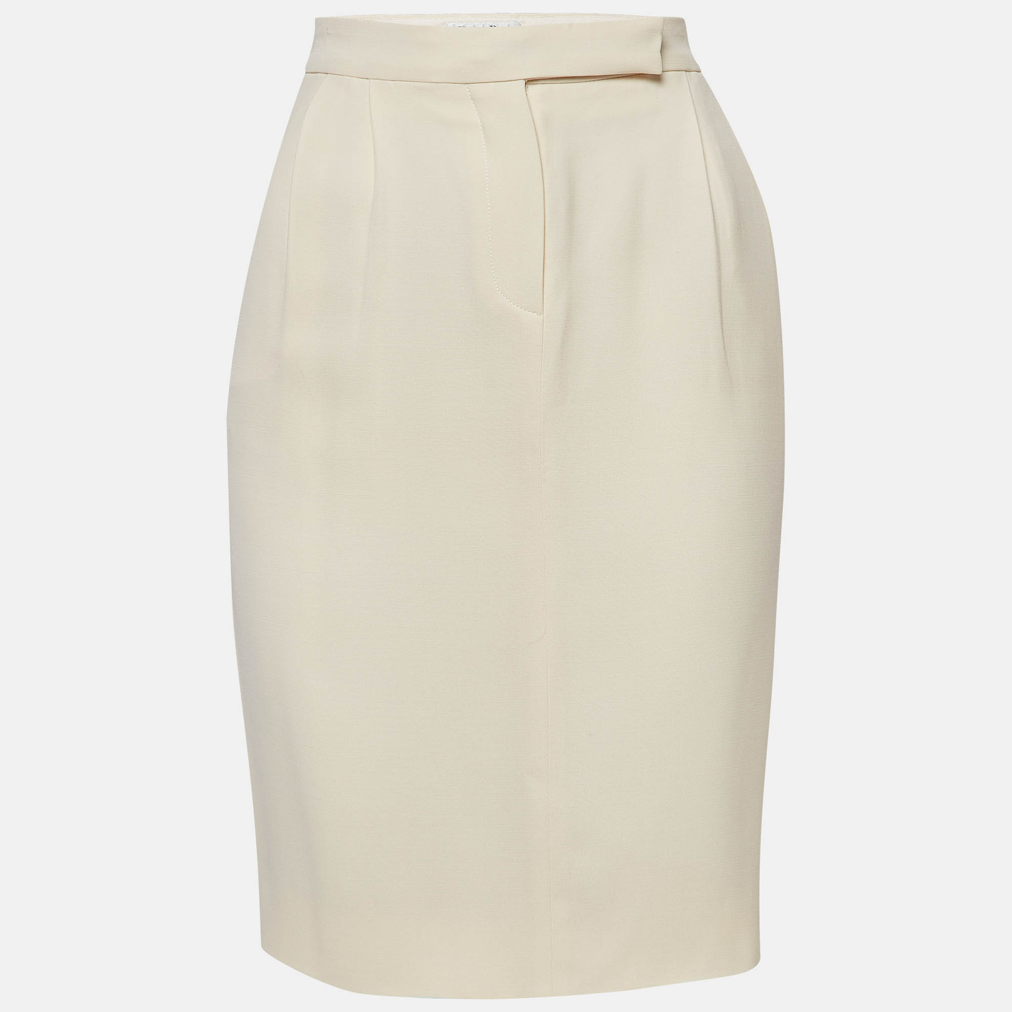

Christian Dior Cream Silk Blend Pencil Skirt S
