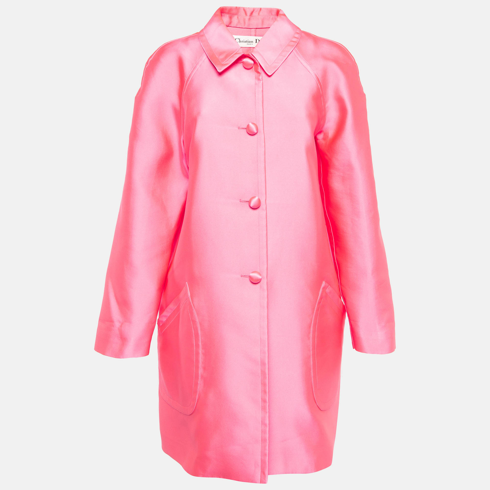 

Christian Dior Neon Pink Single Breasted Coat L