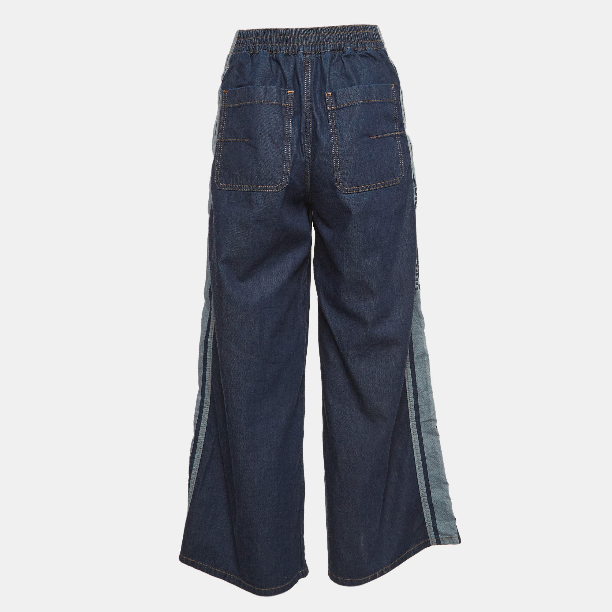 

Christian Dior Blue Logo Side Stripe Wide Leg Pants S