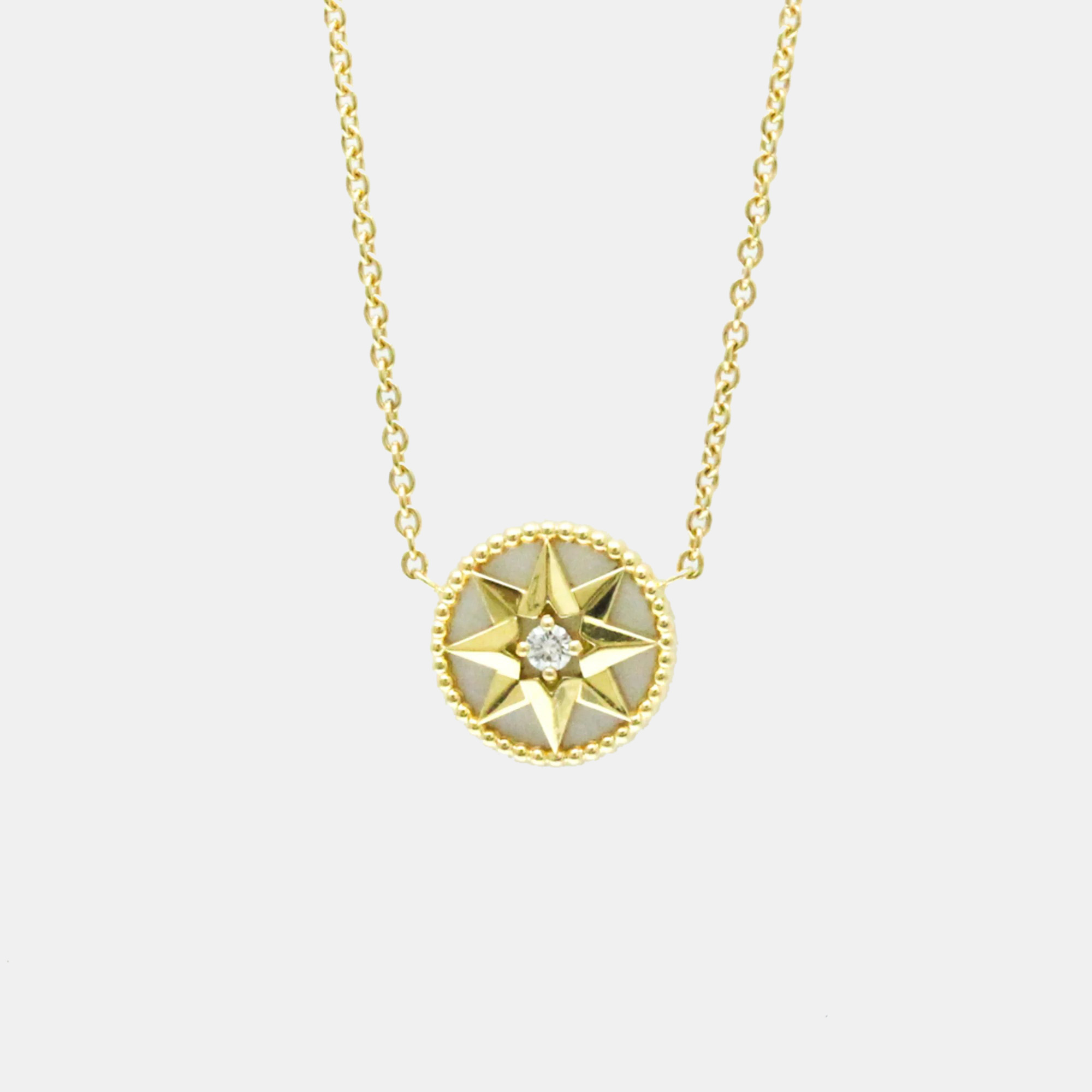 

Dior 18K Yellow Gold Rose Des Vents Pendant Necklace