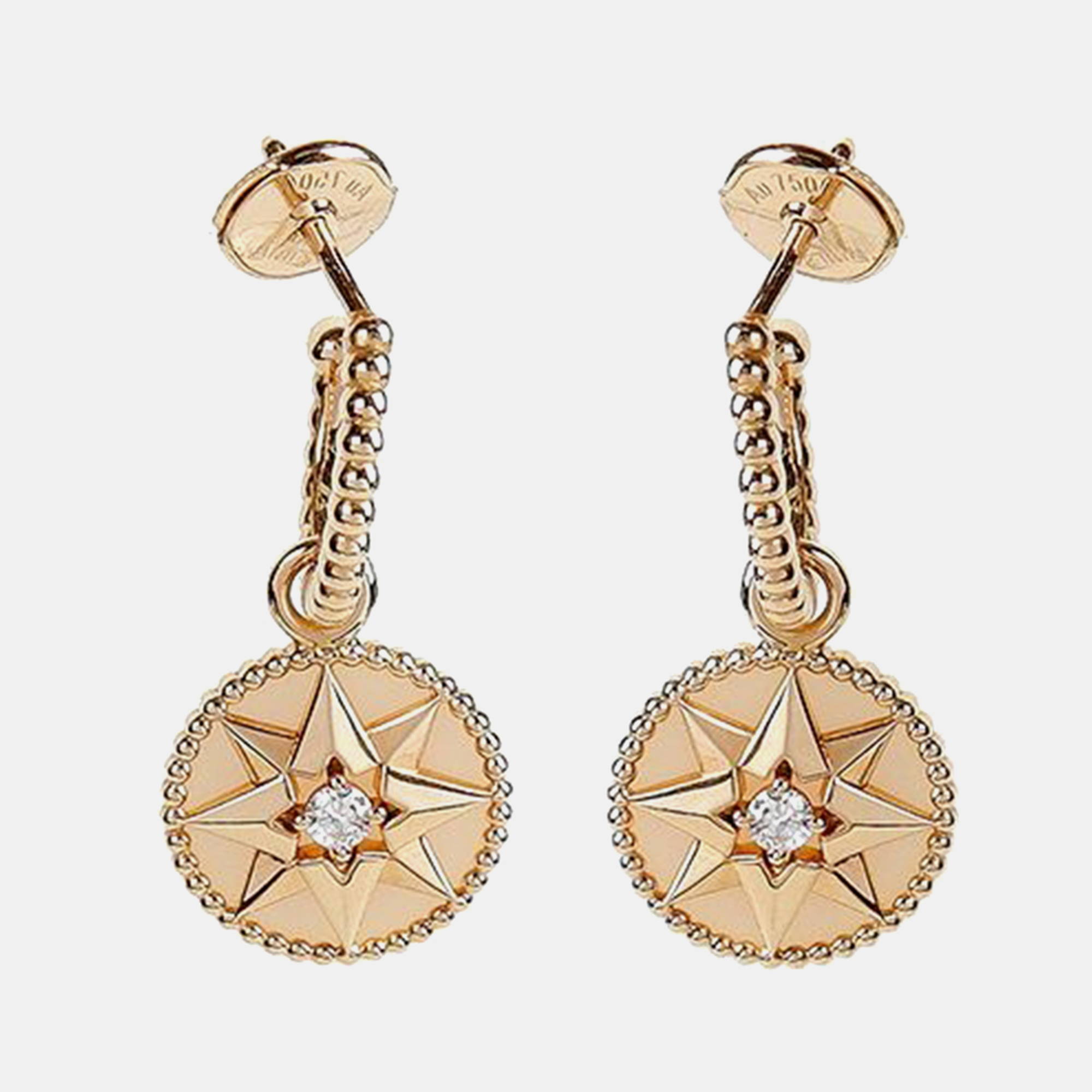 

Dior 18K Rose Gold and Diamond Rose Des Vents Earrings