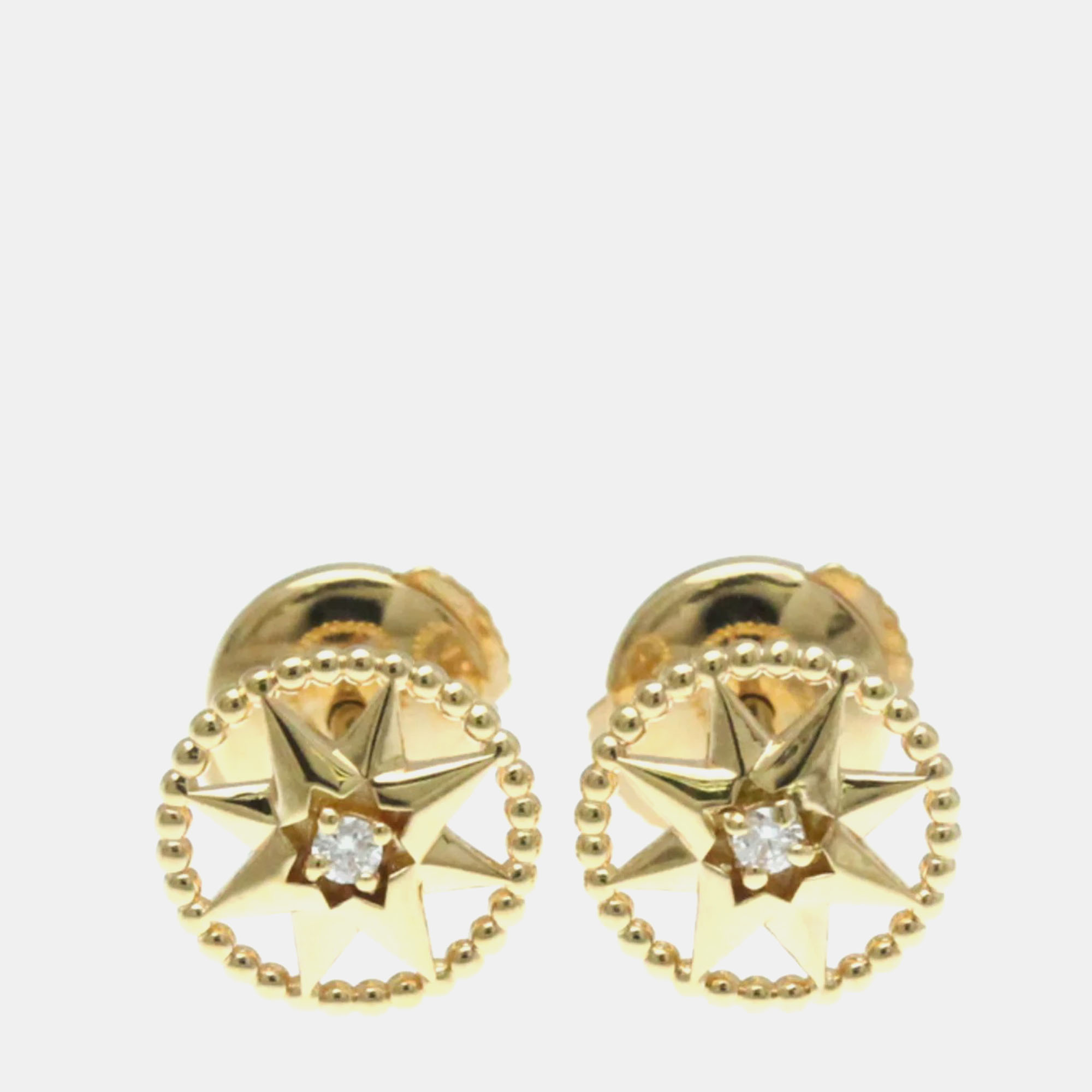 

Christian Dior Rose Des Vents Earrings Small Diamond Pink Gold 18K Stud Earrings Pink Gold