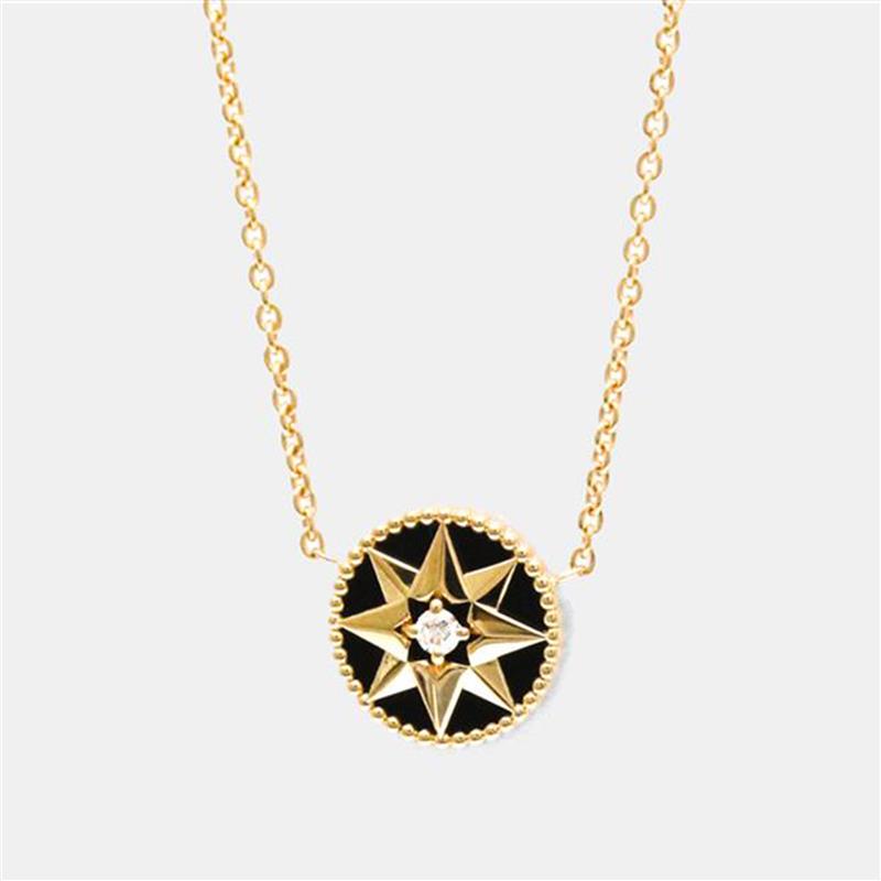 Pre-owned Dior Rose Des Vents 18k Rose Gold And Diamond Pendant Necklace