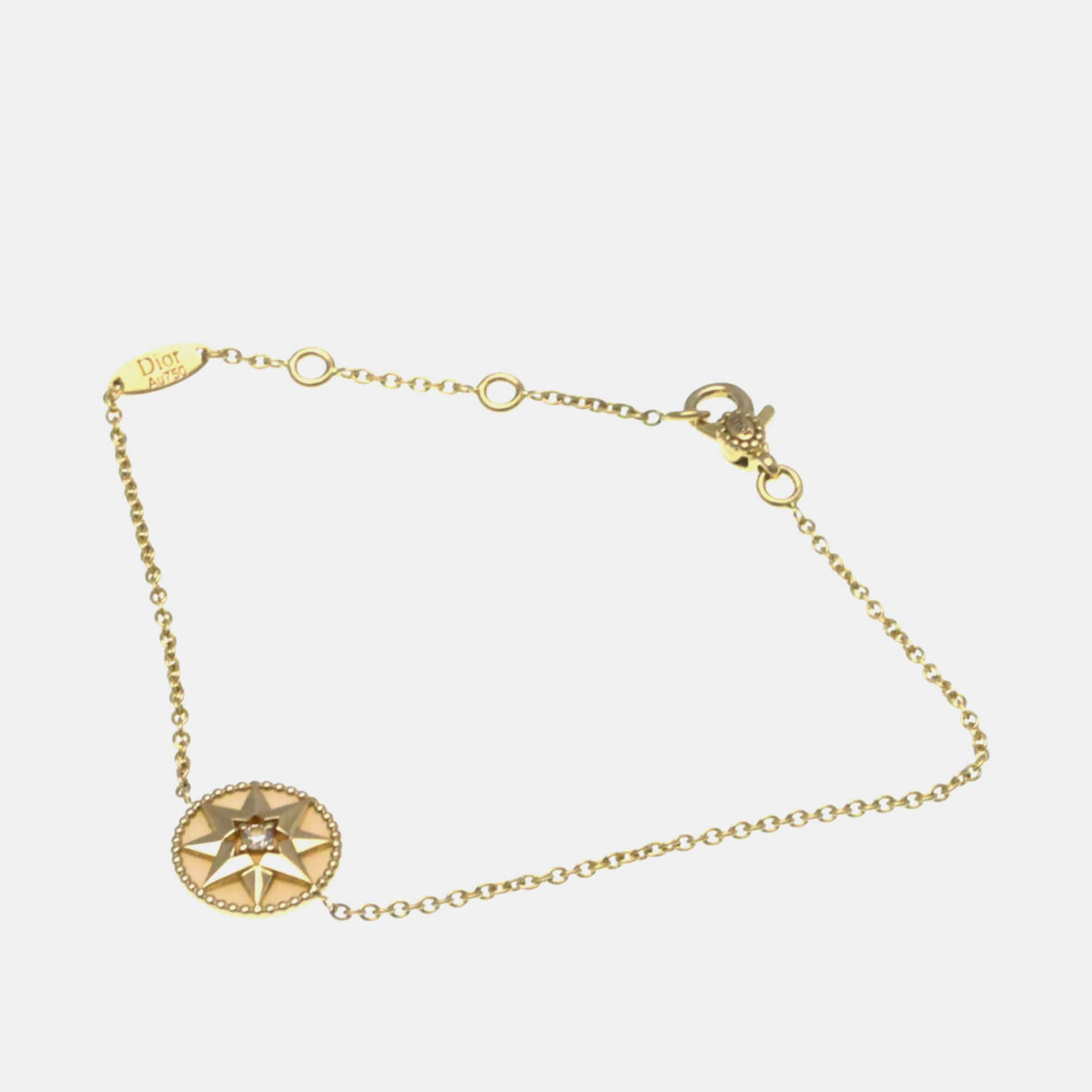 

Christian Dior Rose Des Vents 18K Pink Gold Diamond Opal Charm Bracelet