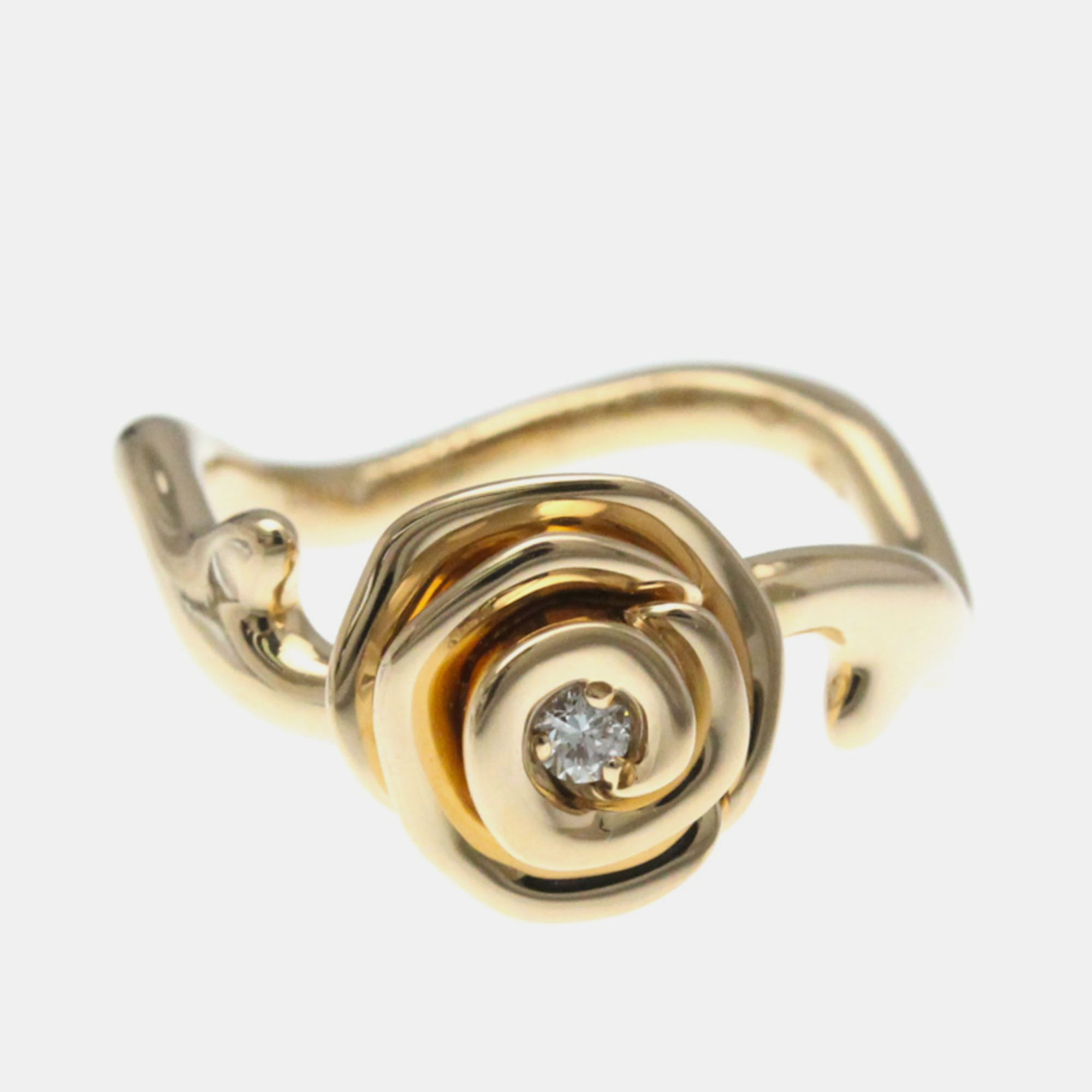 

Christian Dior Rose Dior Couture Diamond Ring Pink Gold 18K Fashion Diamond Band Ring Pink Gold