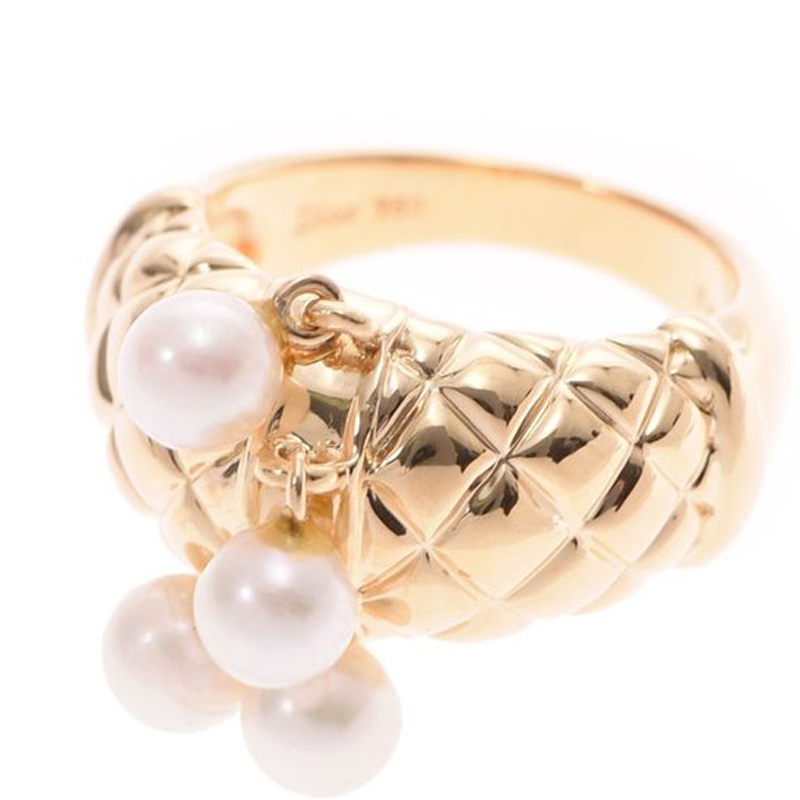 

Dior 18K Yellow Gold and Pearl Ring Size