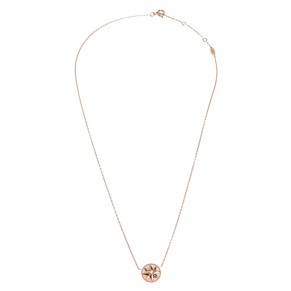 

Dior Rose Des Vents Diamond Pink Opal 18K Rose Gold Necklace