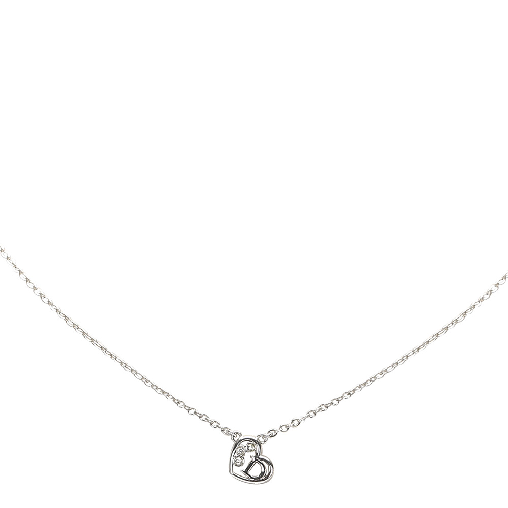 

Dior Silver Heart Stone Pendant Necklace
