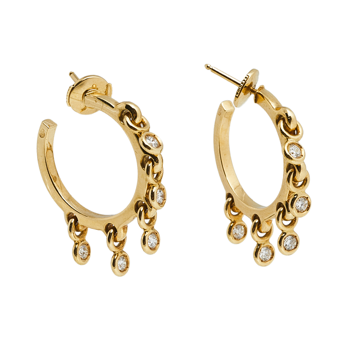 

Dior Coquin Diamond 18k Yellow Gold Hoop Earrings
