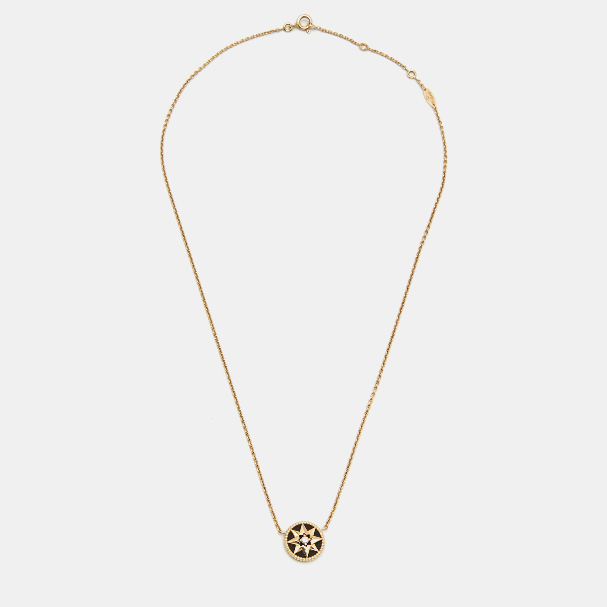 

Dior Rose Des Vents Onyx Diamond 18k Rose Gold Necklace