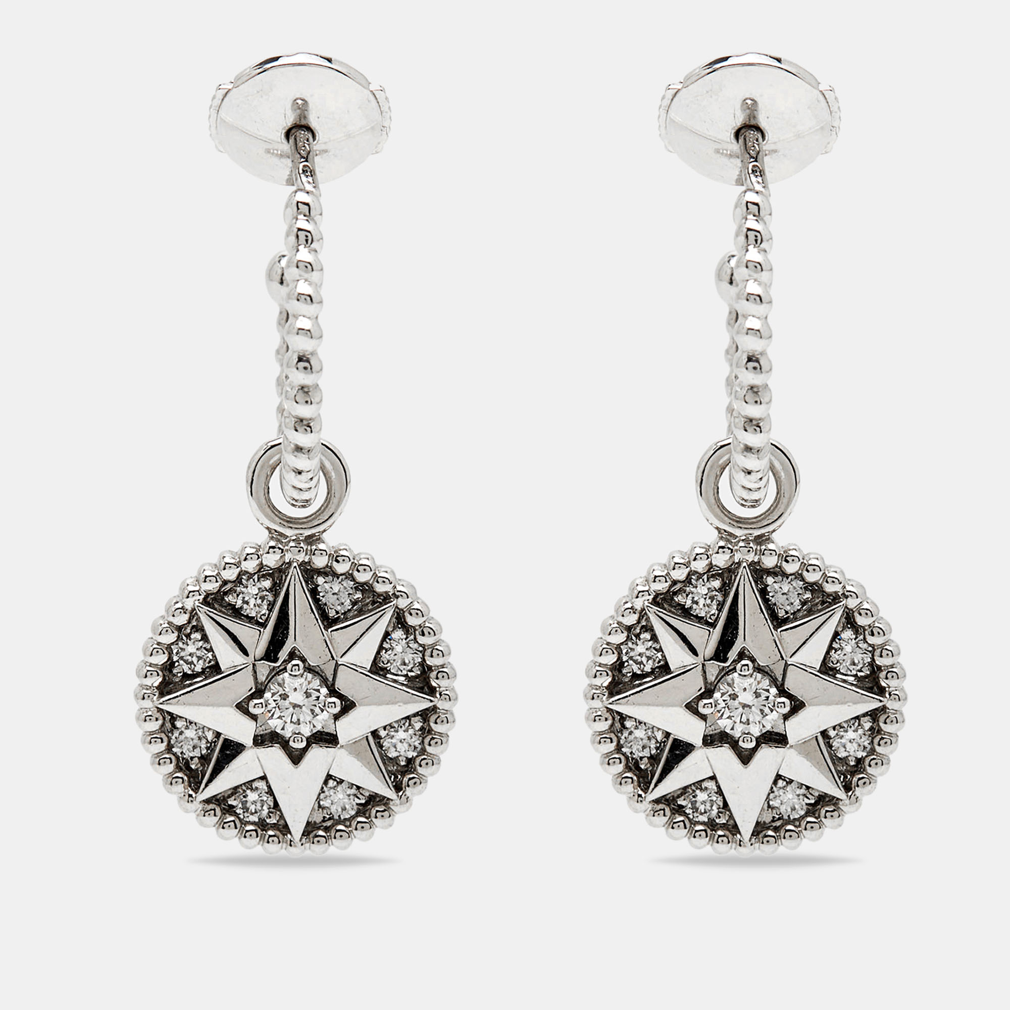 

Dior Rose Des Vents Diamond 18k White Gold Earrings