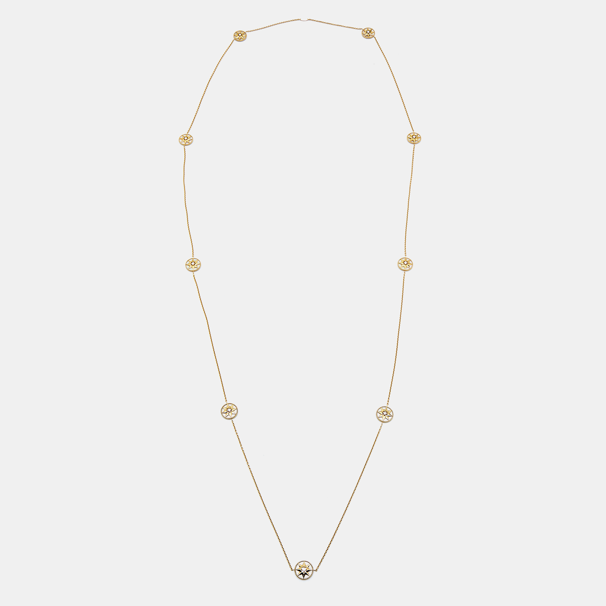 

Dior Rose Des Vents Mother of Pearl Diamond 18k Yellow Gold Long Necklace
