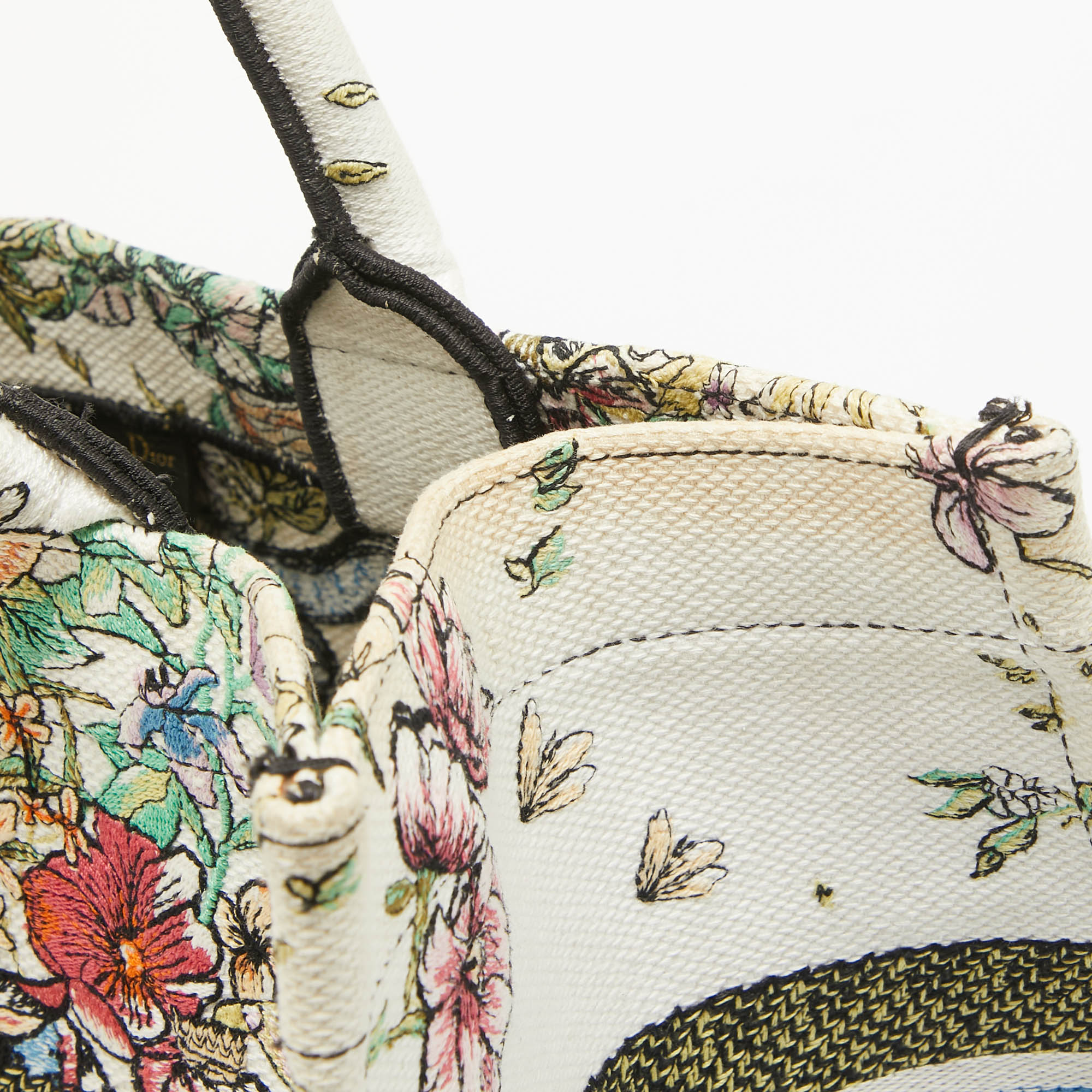 Dior Multicolor Embroidered Canvas Medium Book Tote 