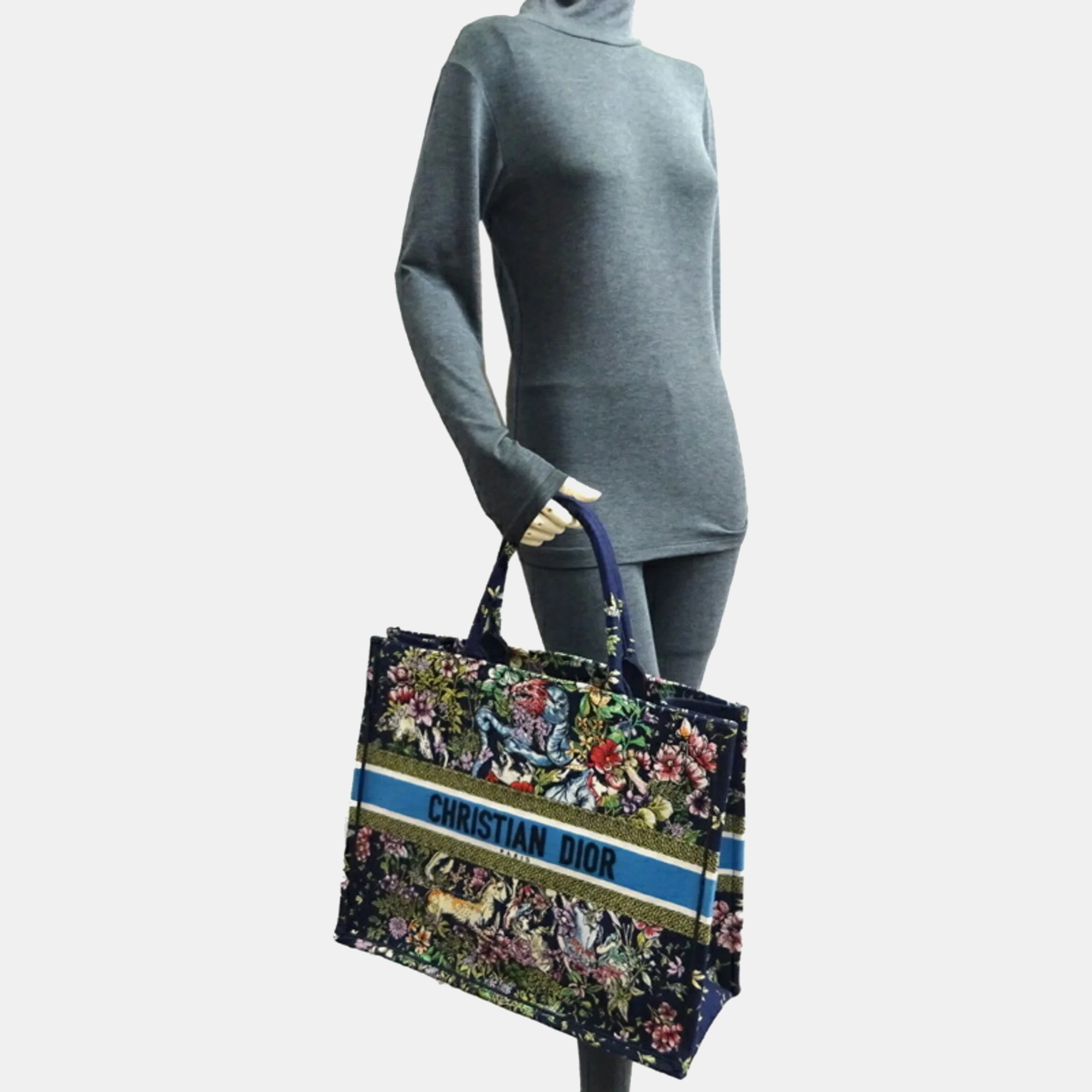 Dior Multicolor Canvas Large Book Tote Tote Bag 