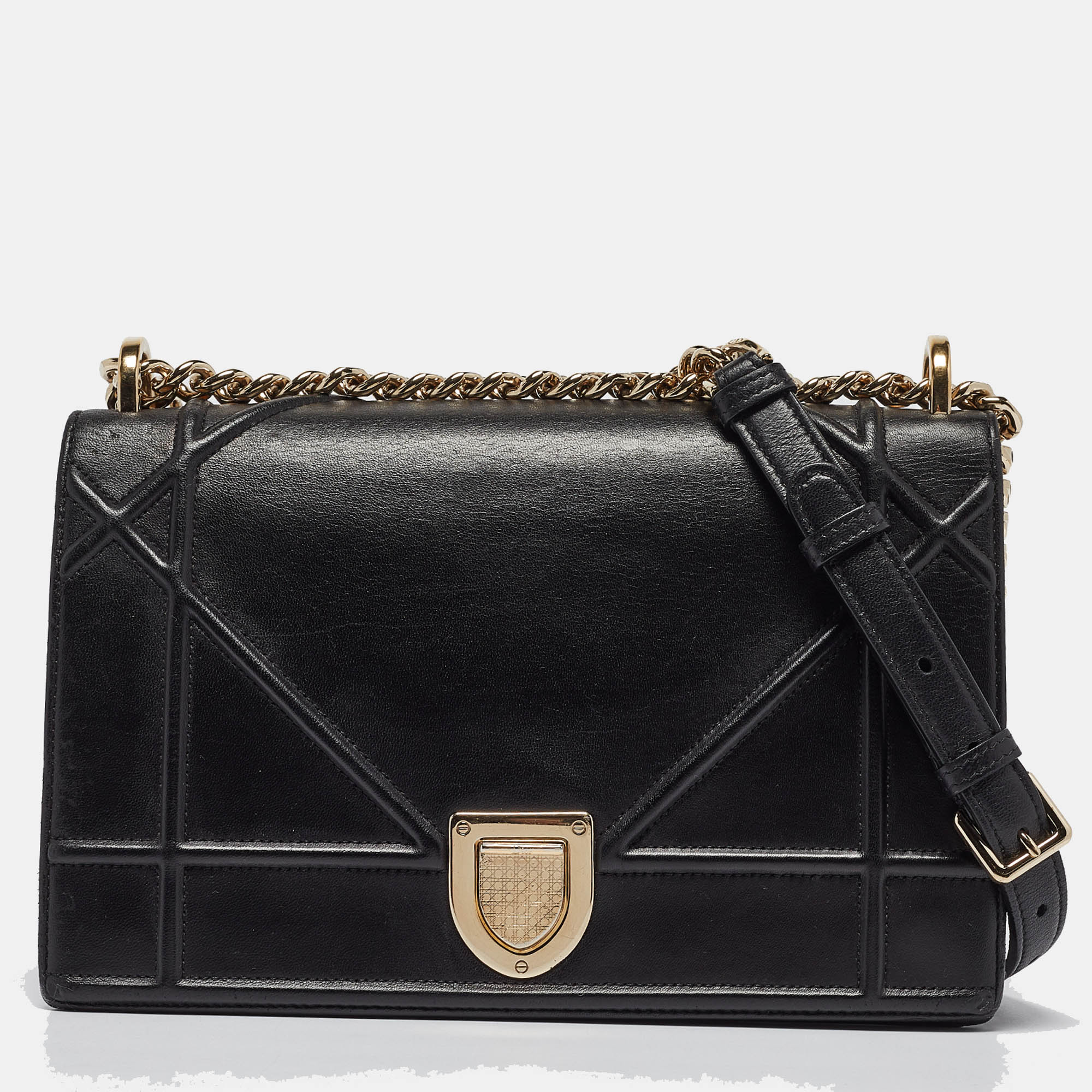 

Dior Black Leather  Diorama Flap Shoulder Bag