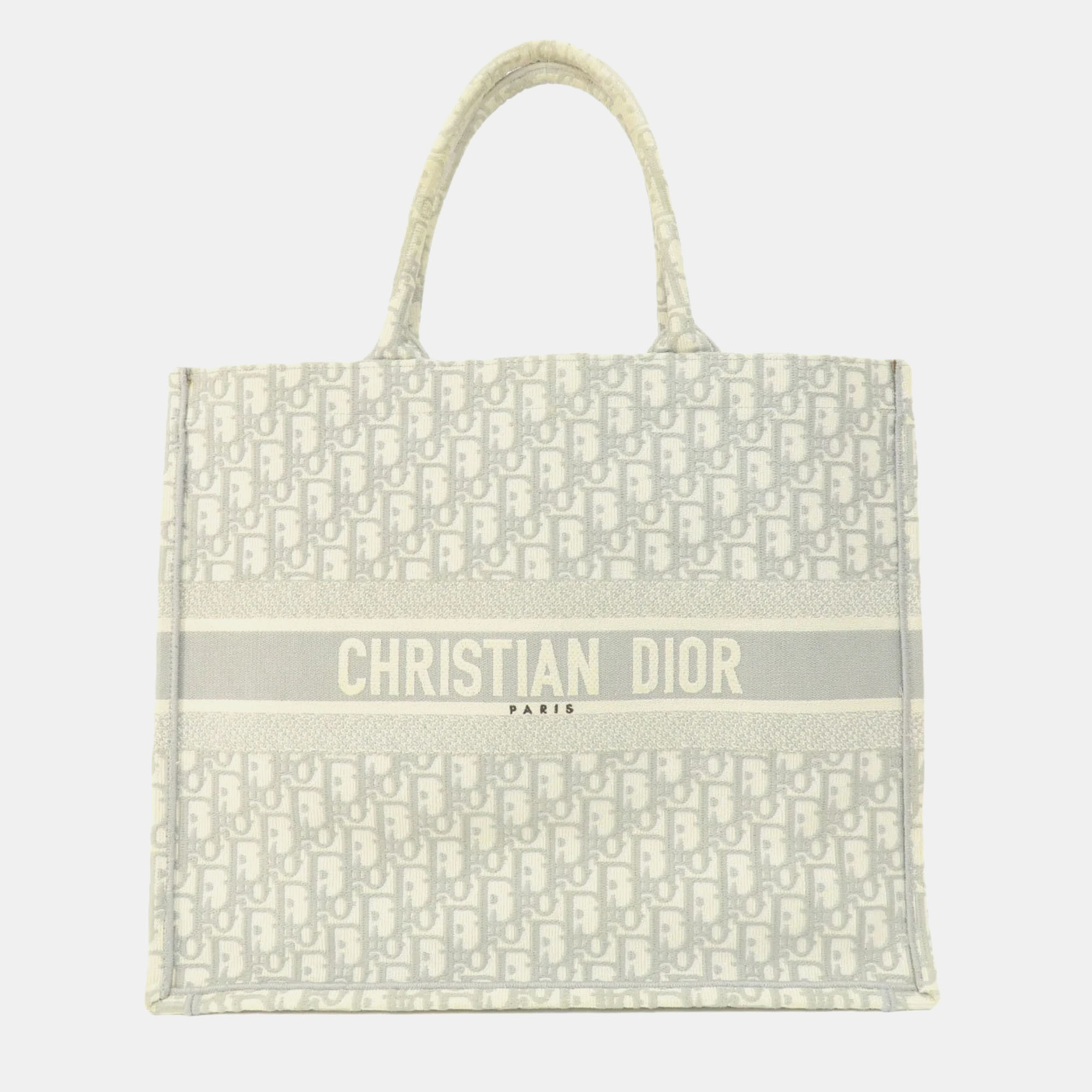 

Dior Grey Oblique Embroidered Canvas Large Book Tote Tote bag