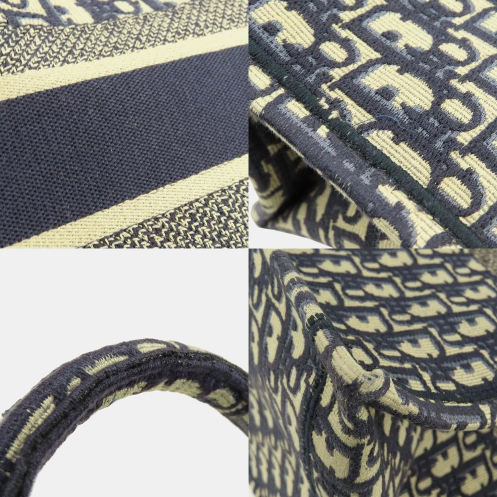 Dior Navy Blue Oblqiue Canvas Large Book Tote Tote Bag 