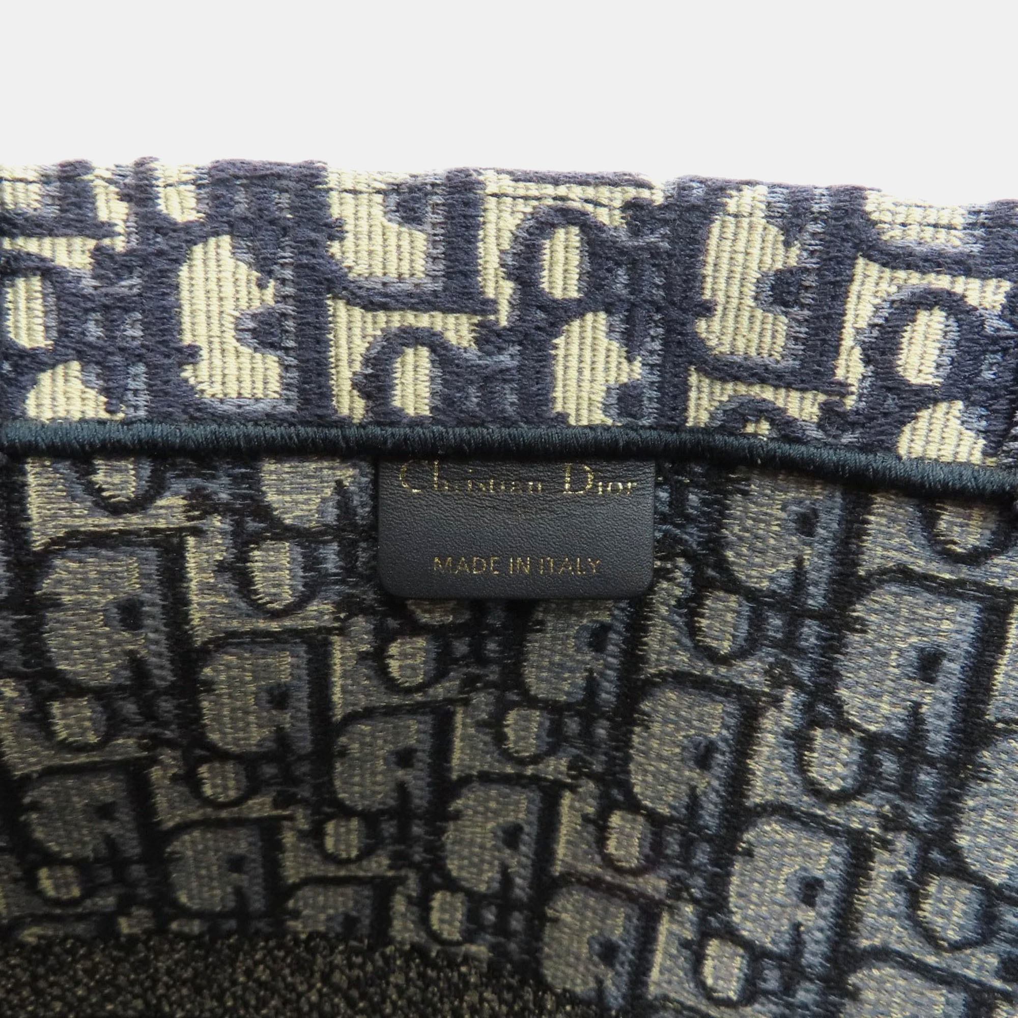 Dior Navy Blue Oblqiue Canvas Large Book Tote Tote Bag 
