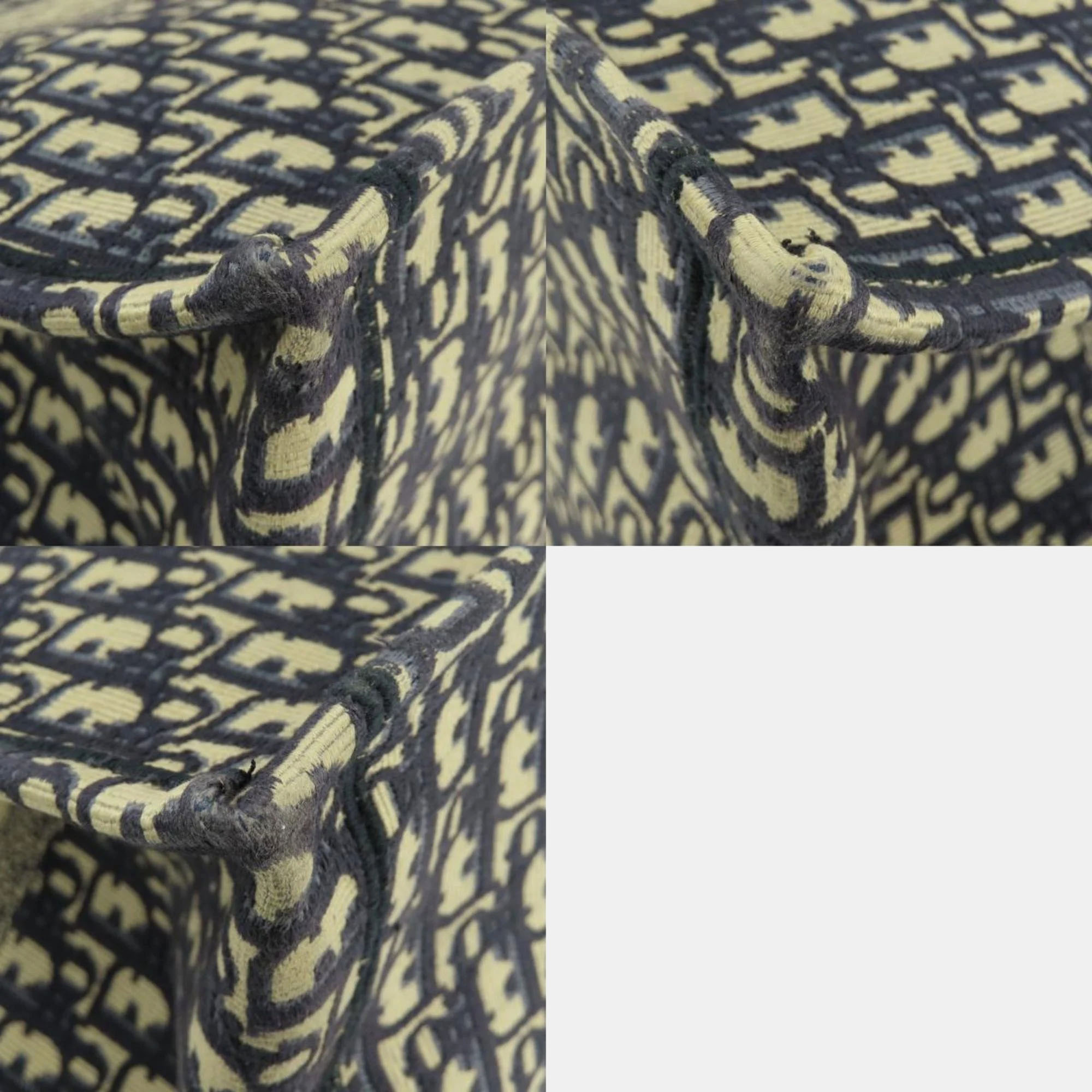 Dior Navy Blue Oblqiue Canvas Large Book Tote Tote Bag 