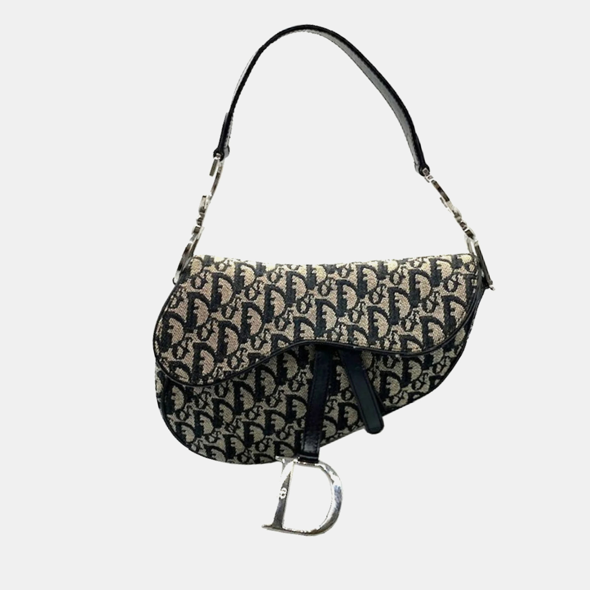

Dior Black Canvas Oblique Saddle Shoulder Bag