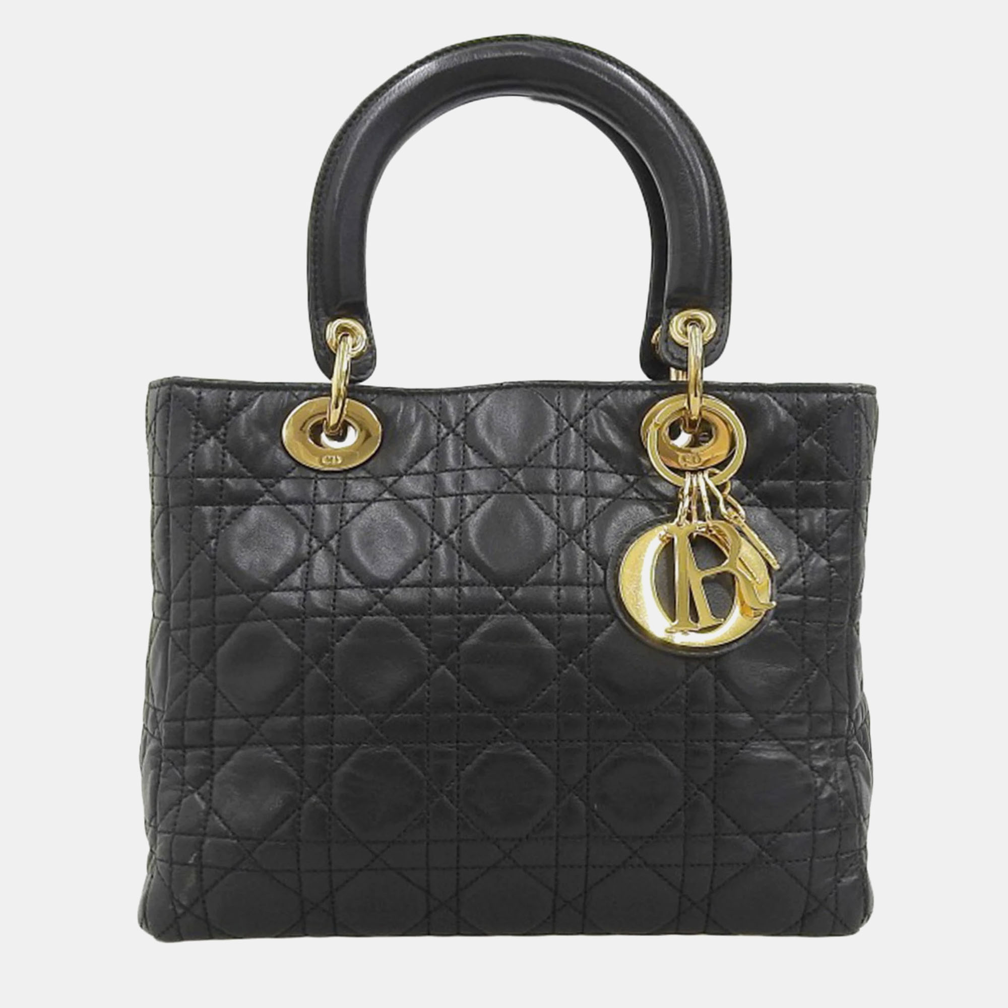 Pre-owned Dior Top Handle Bags In Black