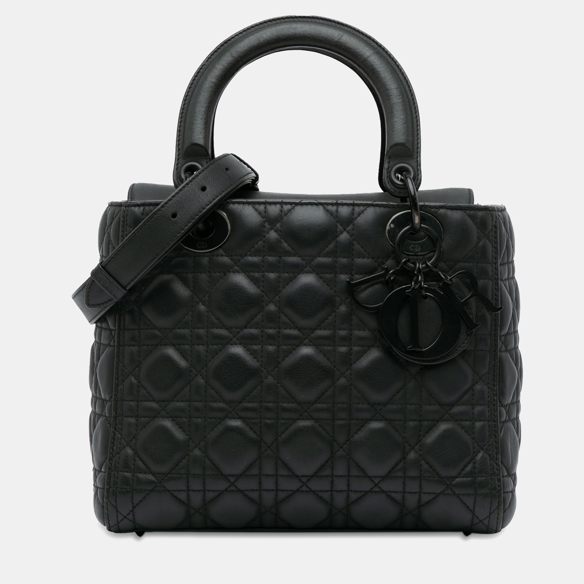 

Dior Medium Ultra Matte Calfskin Lady Dior, Black