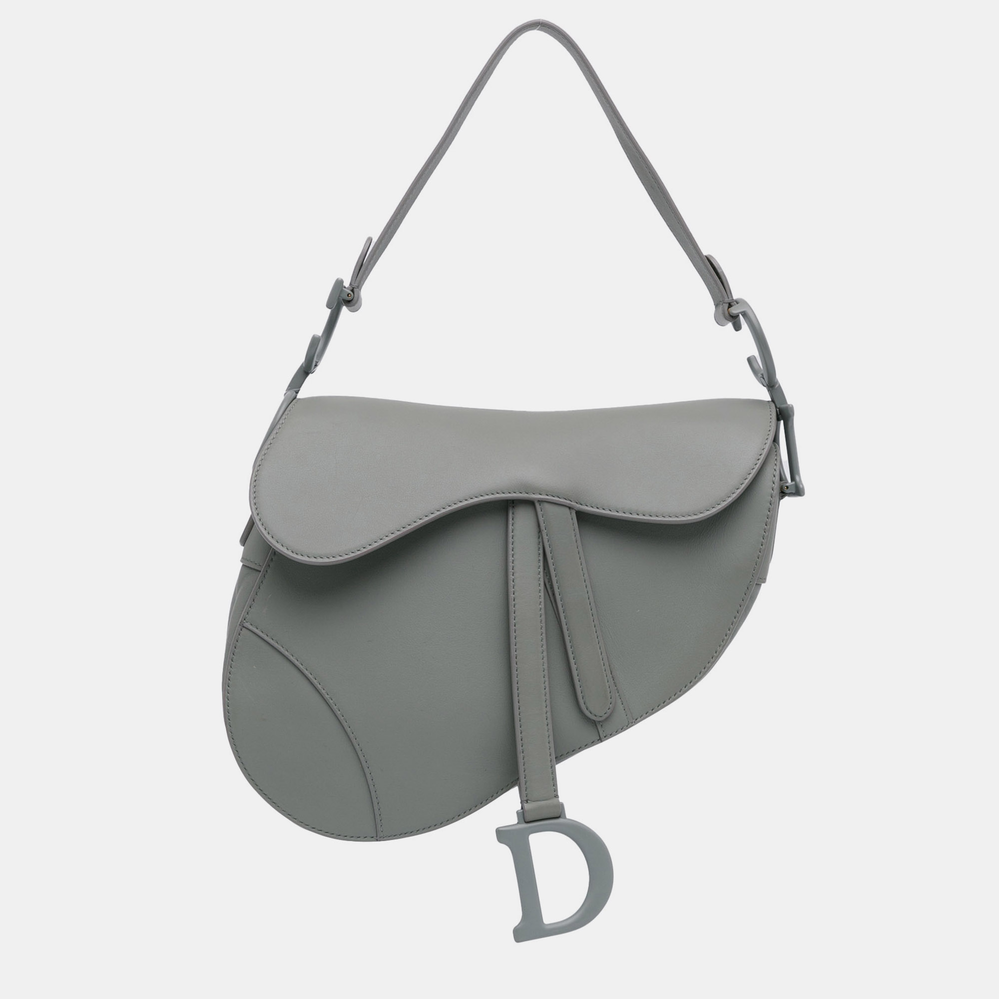 

Dior Leather Ultramatte Saddle Bag, Grey