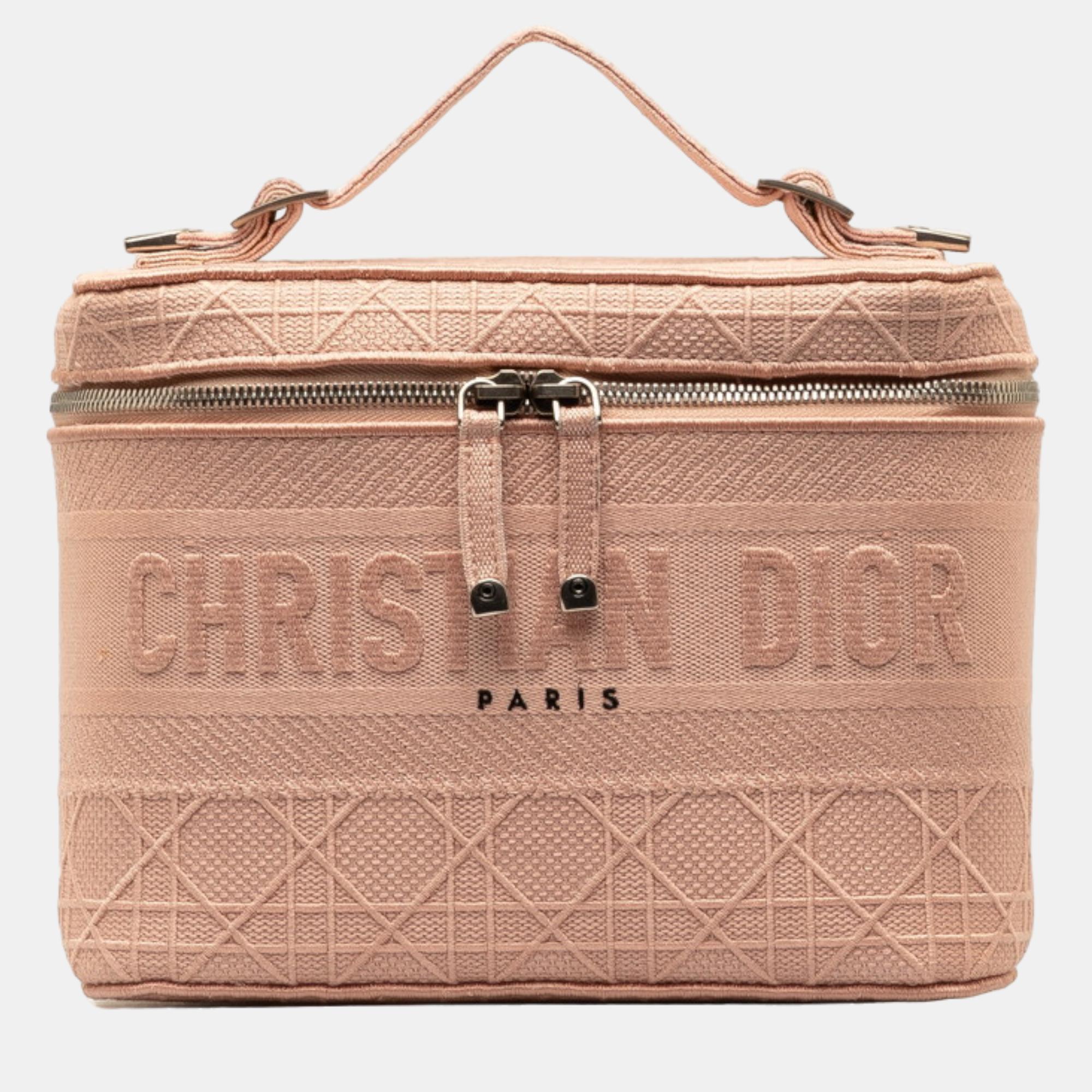 

Dior Pink Canvas DiorTravel Vanity Case Bag