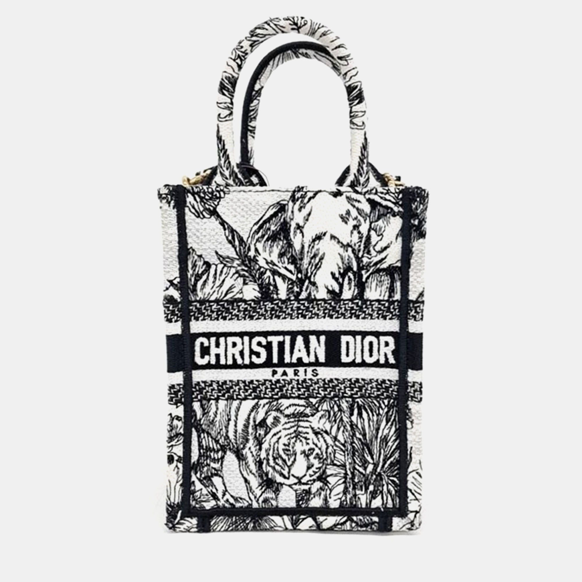 

Christian Dior Book Tote Mini Cell Phone Bag, Black