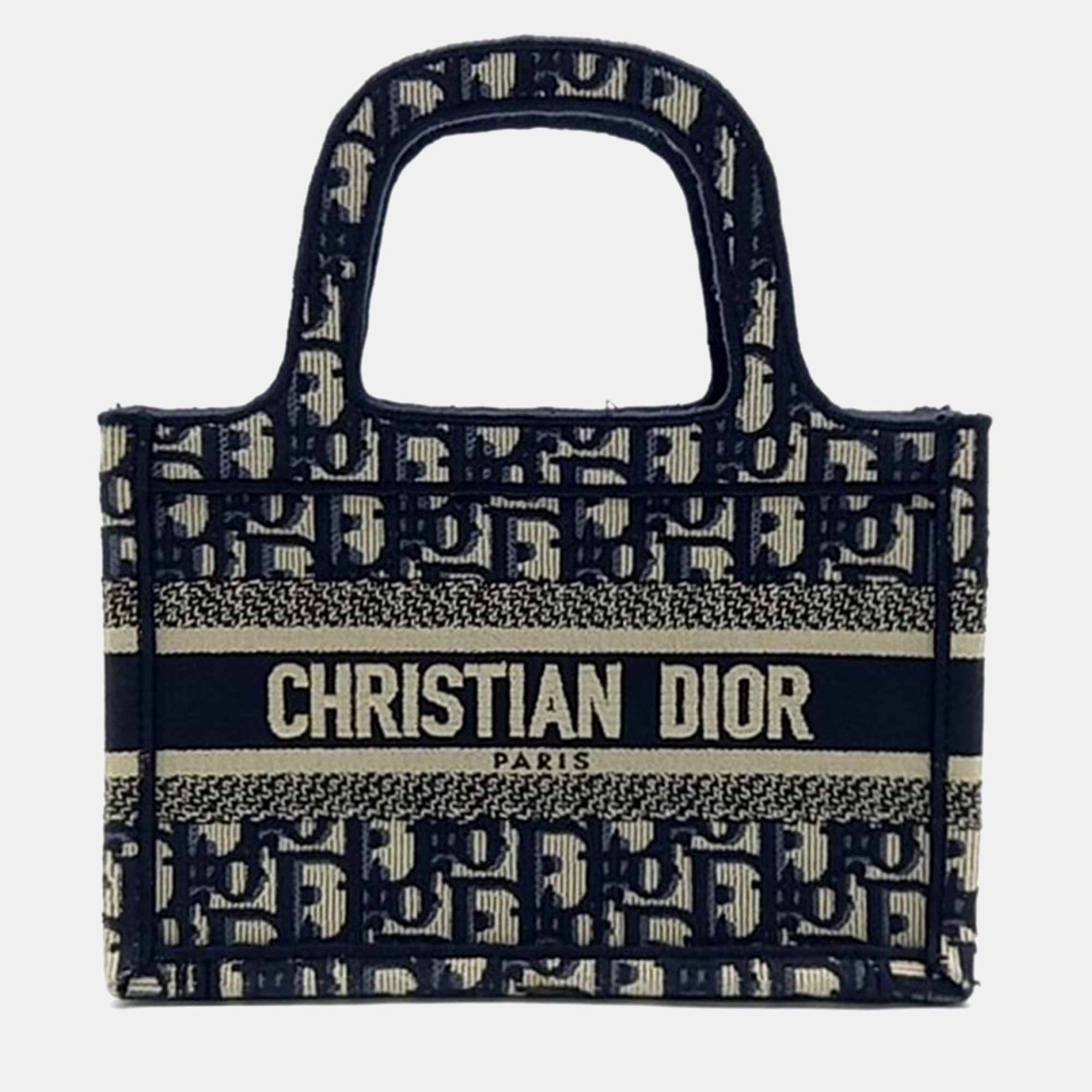 

Christian Dior Oblique Book Tote Mini Tote Bag, Navy blue